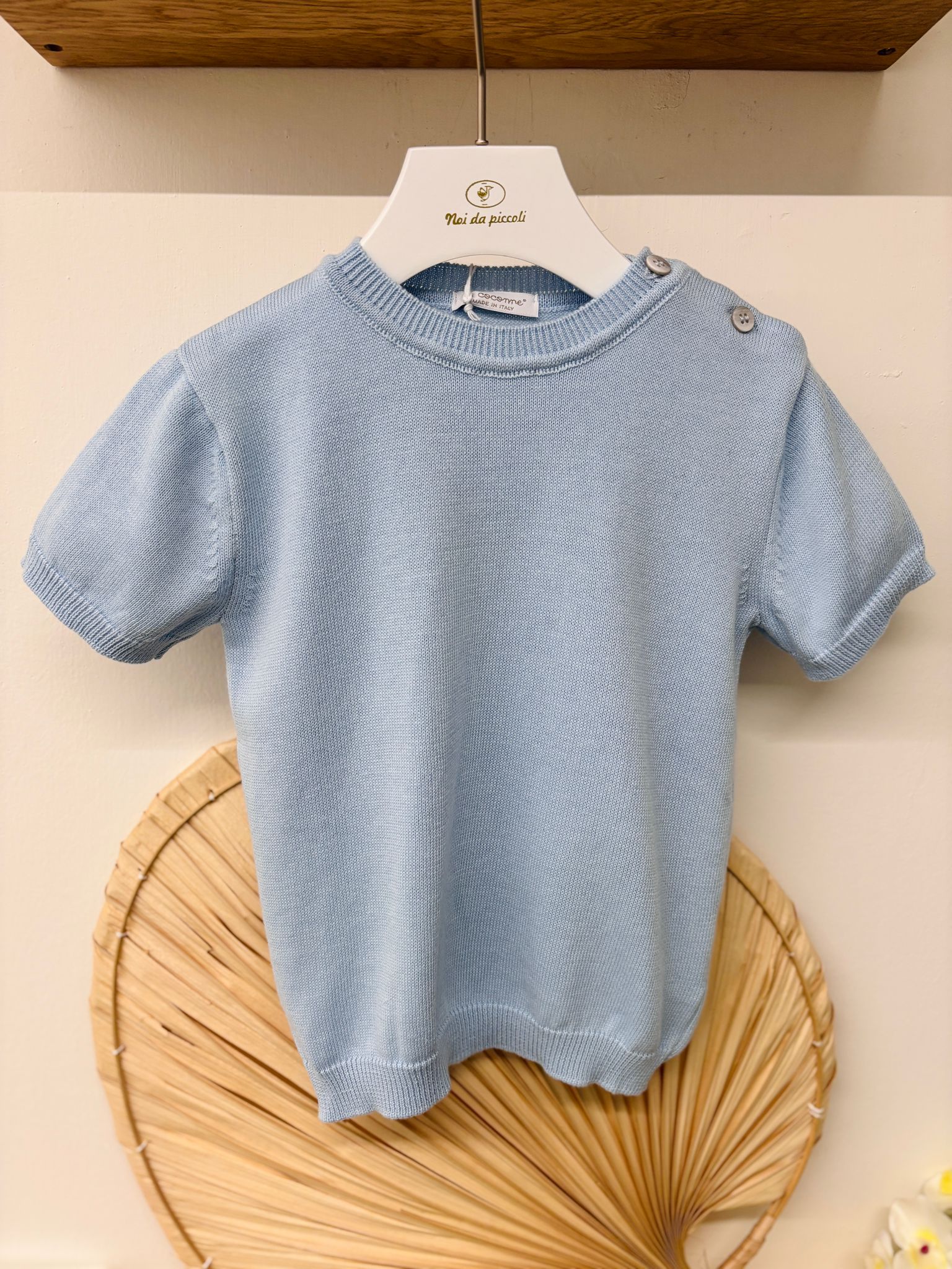 MAGLIONCINO A MANICA CORTA CIELO - Noi da piccoli