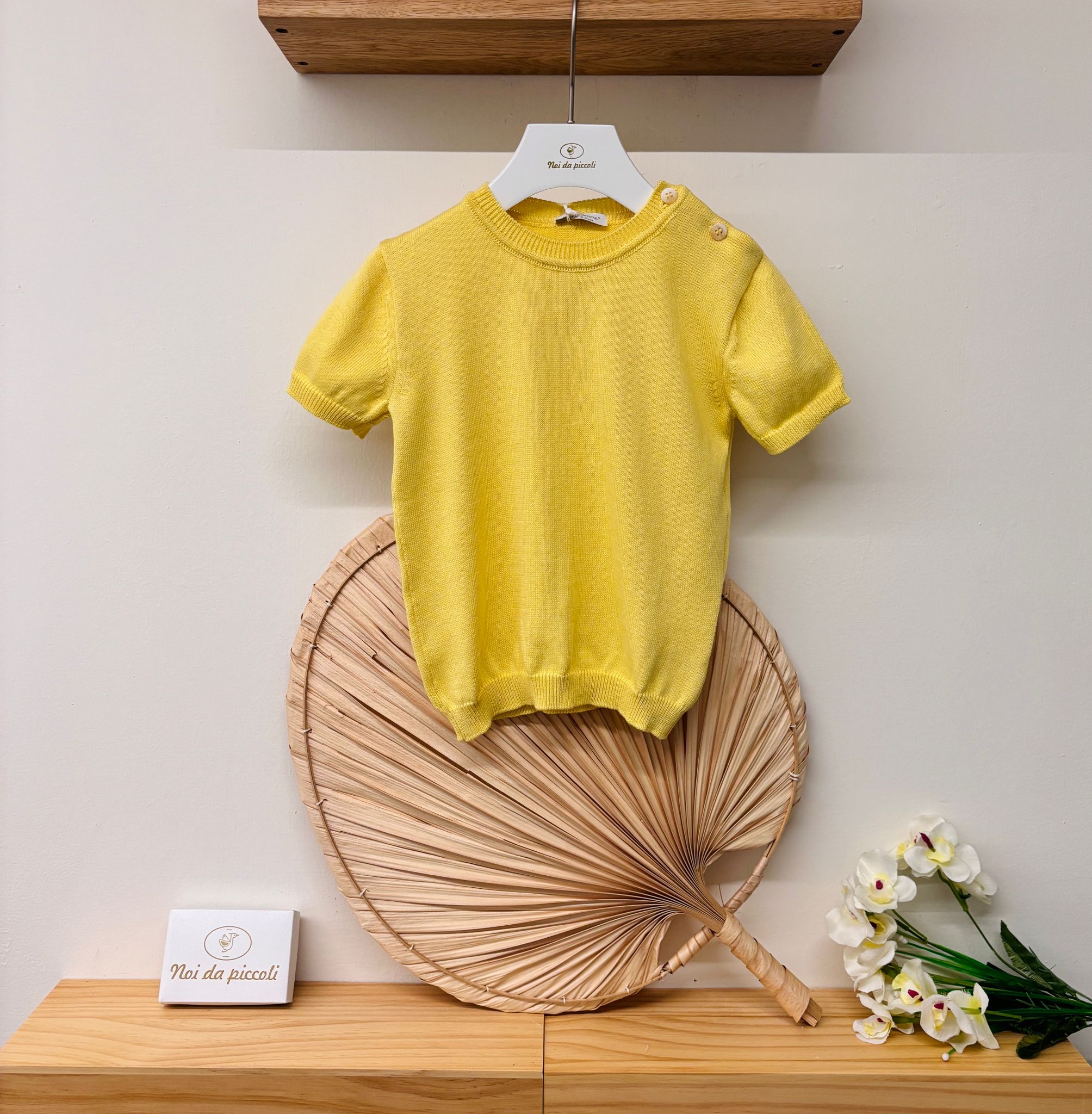 MAGLIONCINO A MANICA CORTA GIALLO - Noi da piccoli
