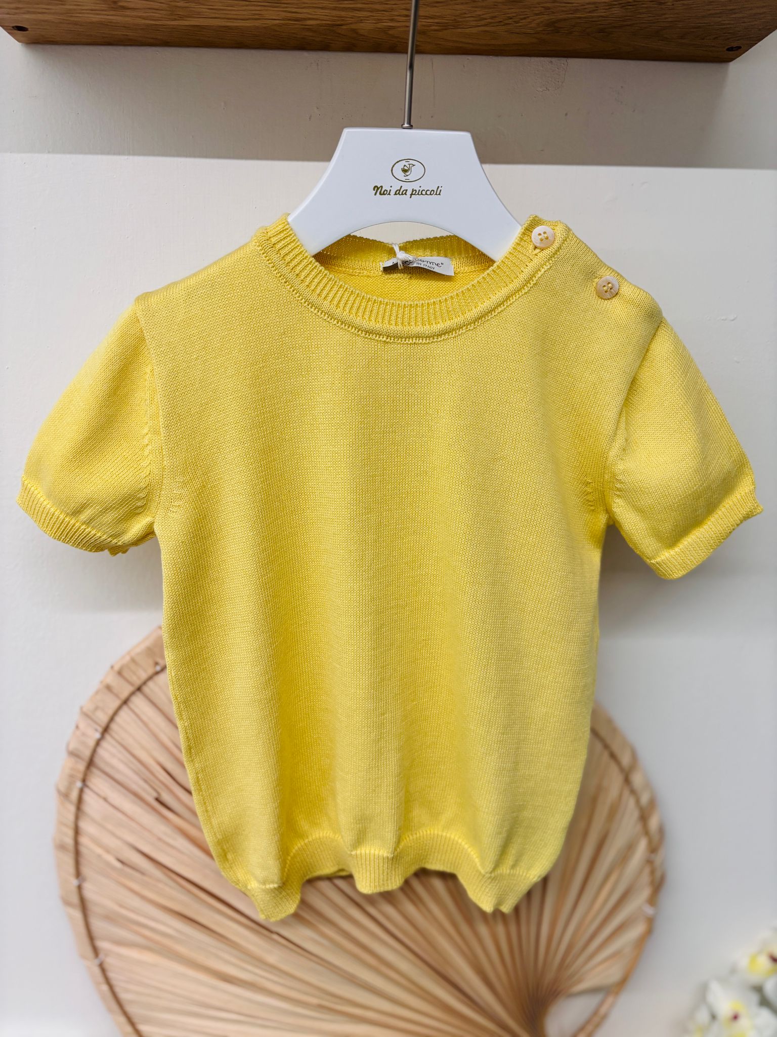 MAGLIONCINO A MANICA CORTA GIALLO - Noi da piccoli