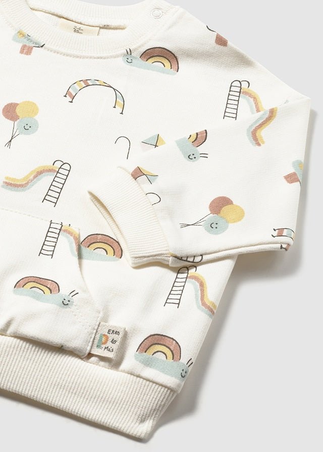 MAGLIONCINO IN COTONE ARCOBALENO BIANCO - Noi da piccoli