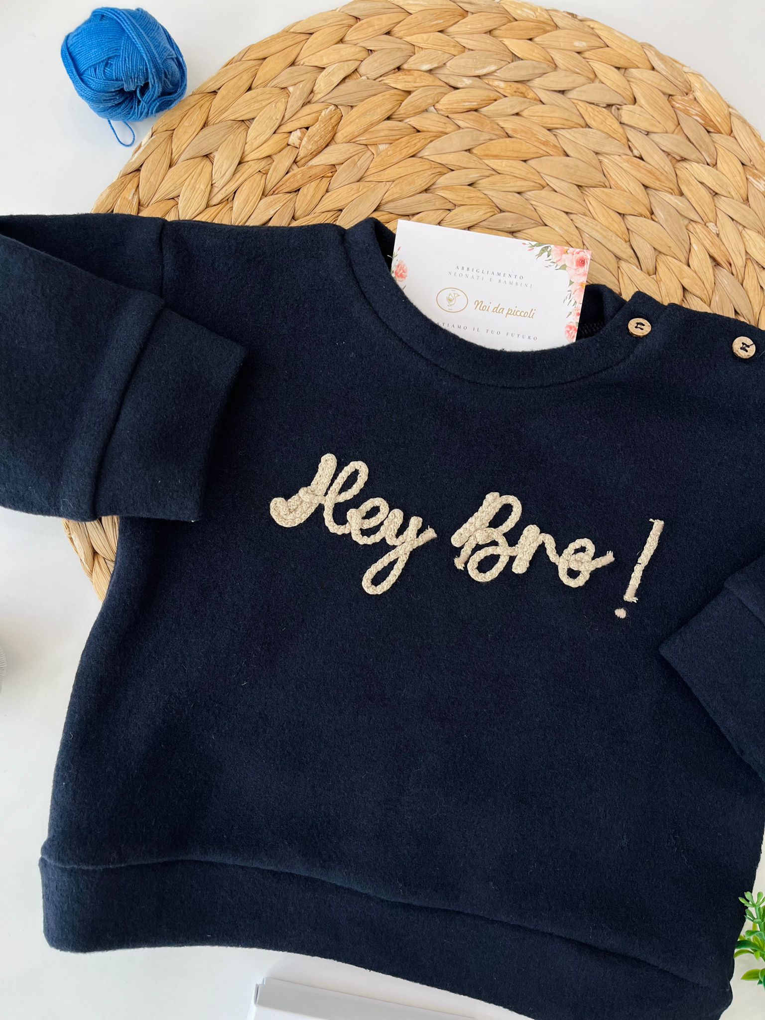 MAGLIONCINO IN FILATO CALDO BLU NOTTE - Noi da piccoli