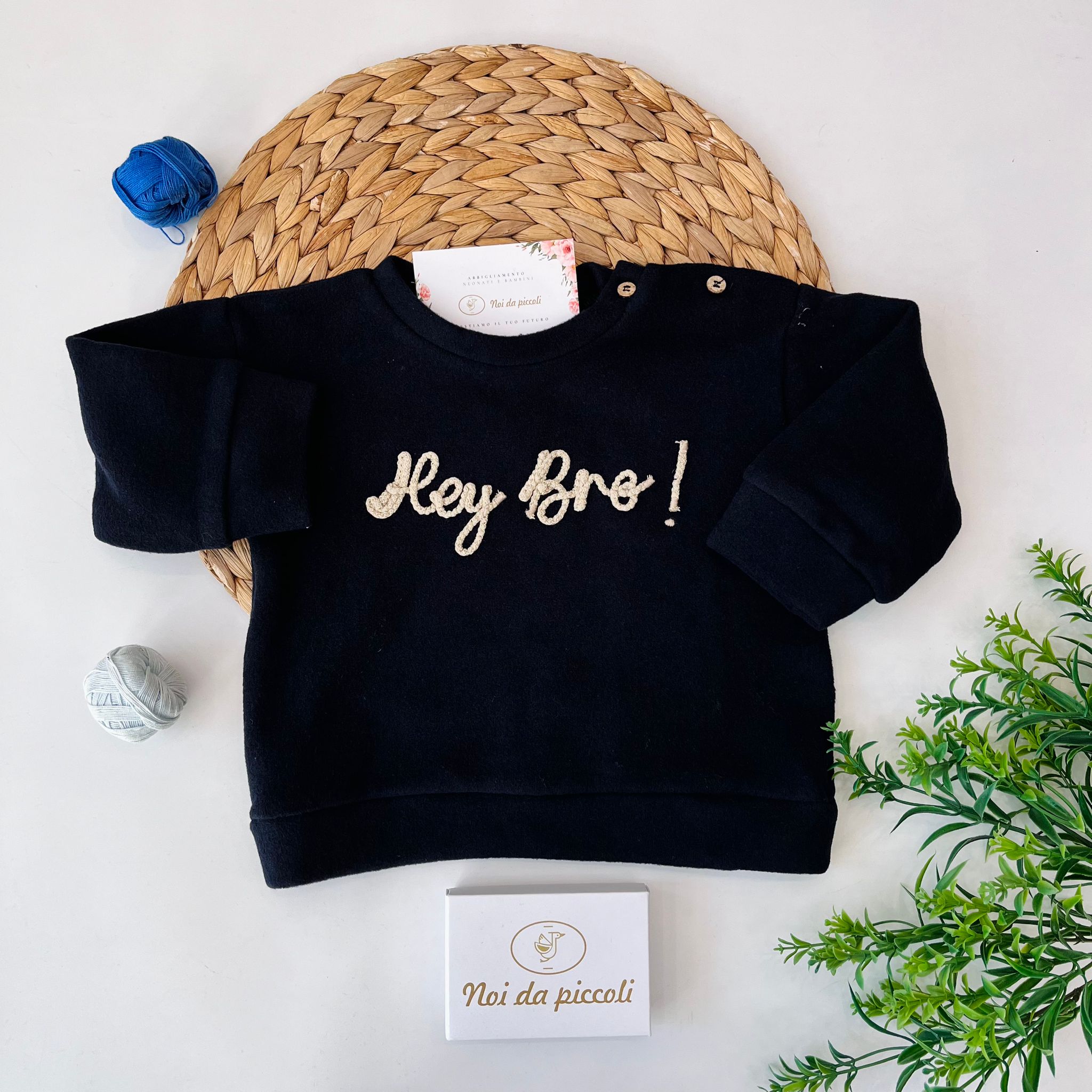 MAGLIONCINO IN FILATO CALDO BLU NOTTE - Noi da piccoli