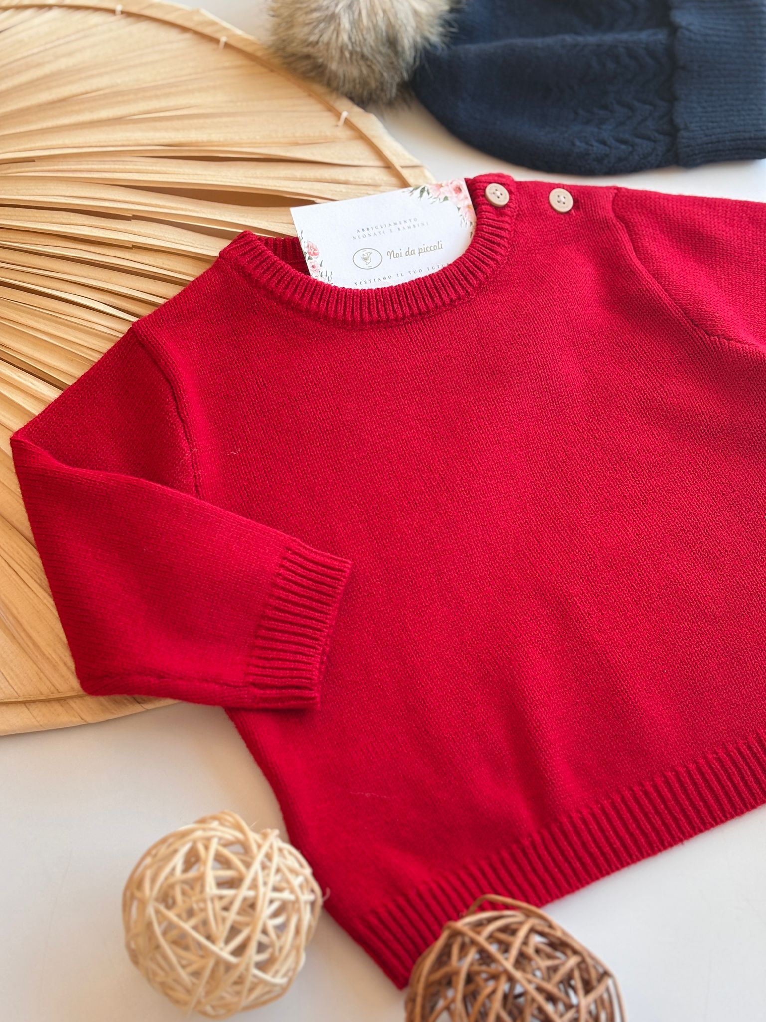 MAGLIONCINO IN FILATO CALDO rojo - Noi da piccoli