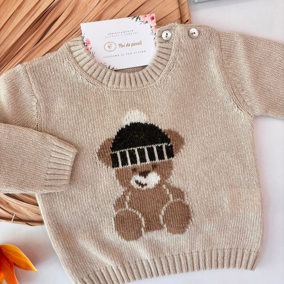 MAGLIONCINO in lana e cashmere BEIGE - Noi da piccoli