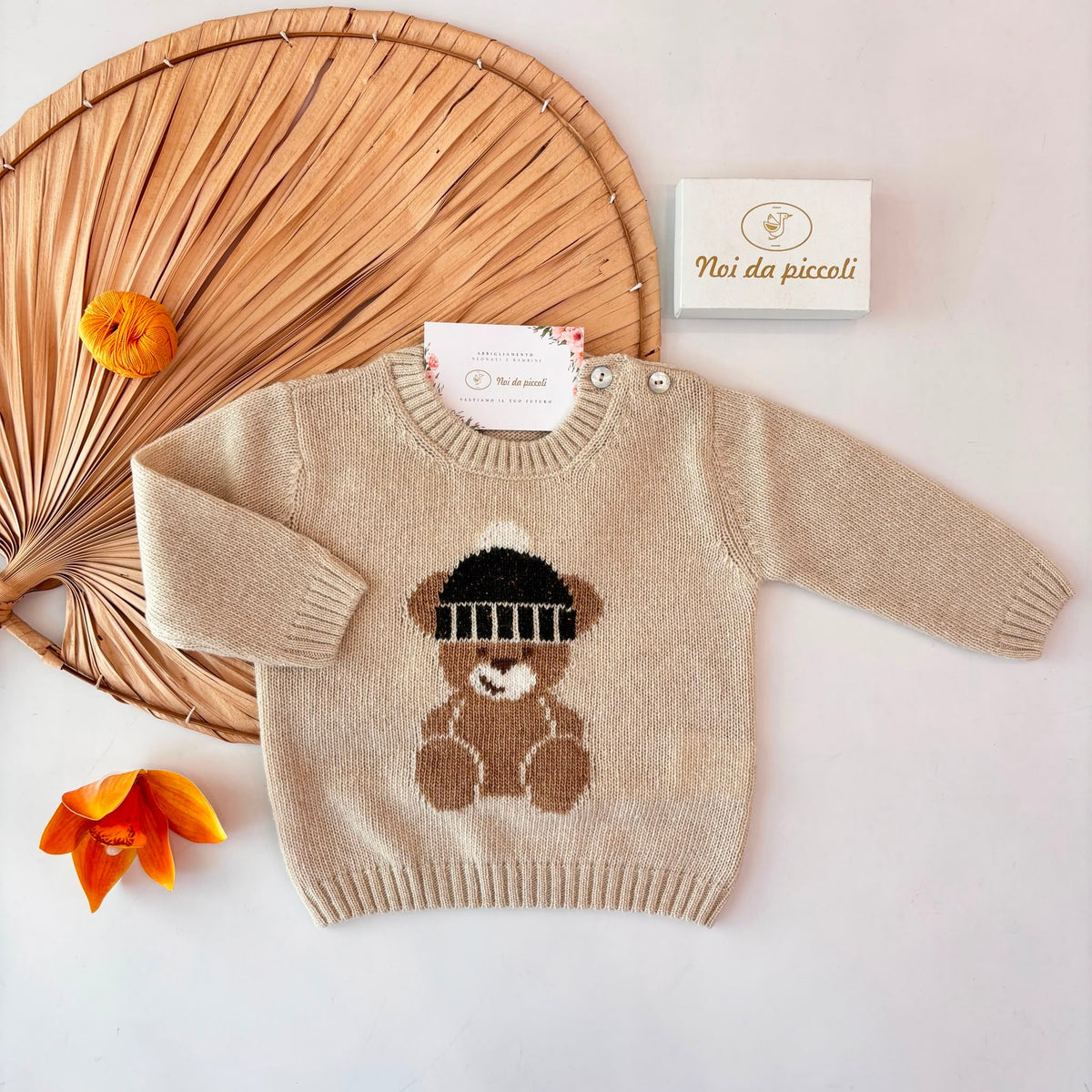 MAGLIONCINO in lana e cashmere BEIGE - Noi da piccoli