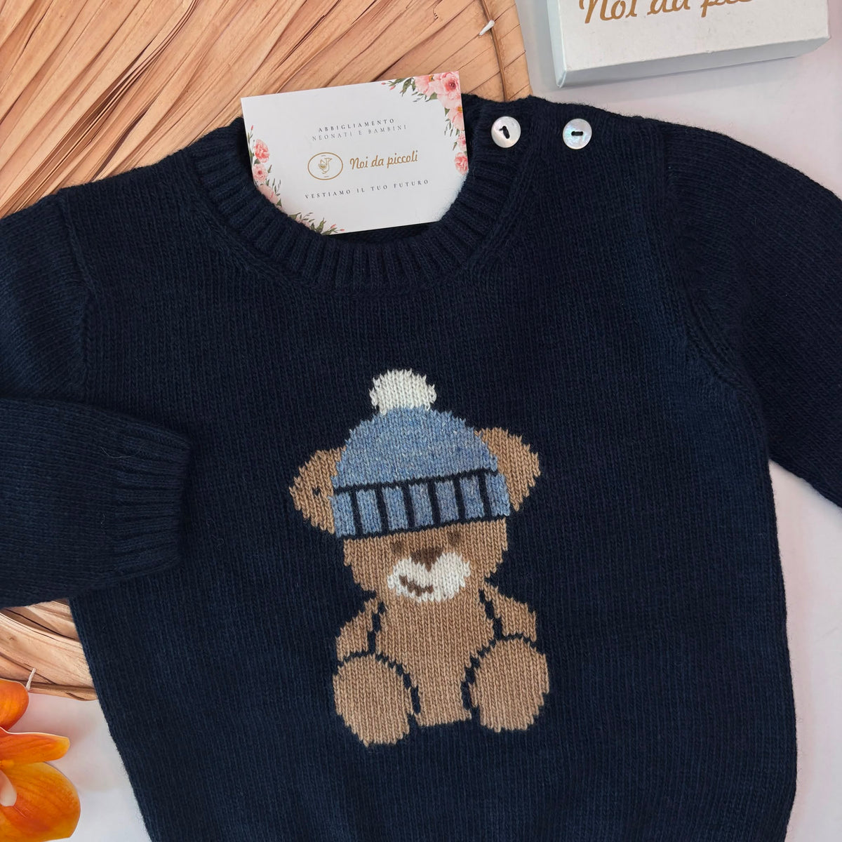 MAGLIONCINO in lana e cashmere BLU - Noi da piccoli