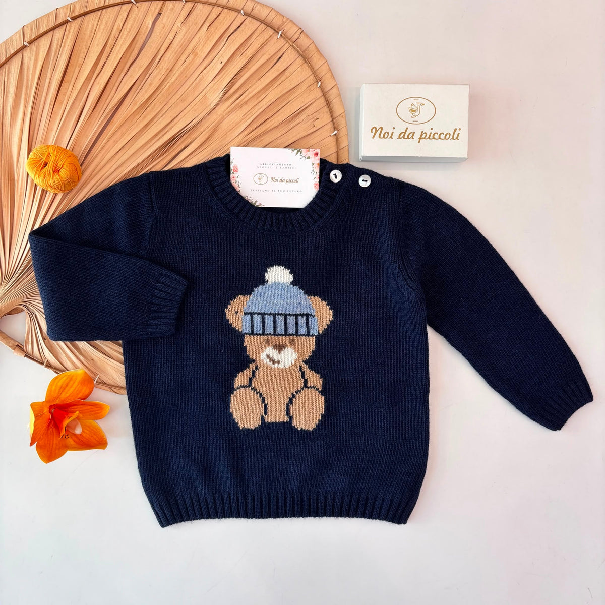 MAGLIONCINO in lana e cashmere BLU - Noi da piccoli
