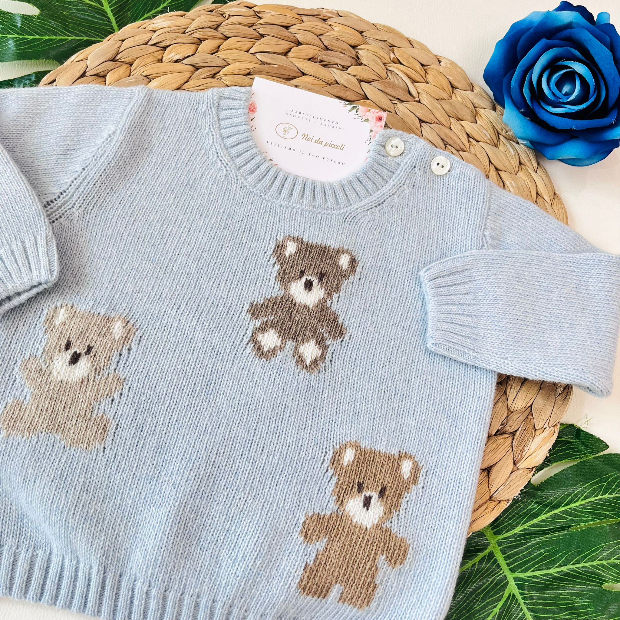 MAGLIONCINO LANA E CASHMERE CIELO - Noi da piccoli