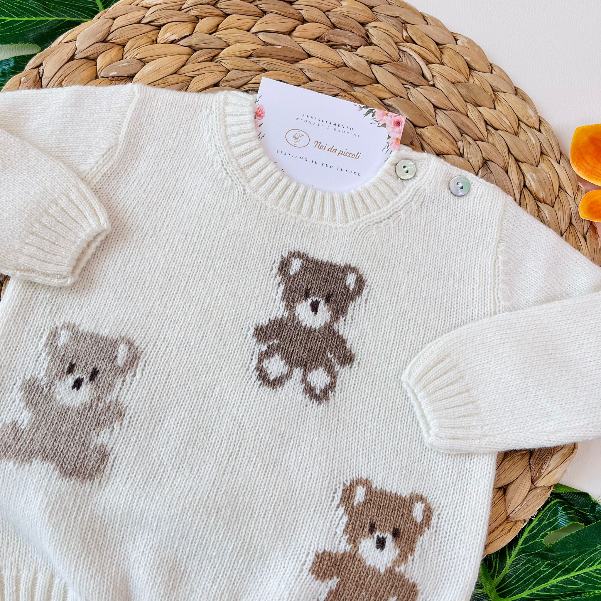 MAGLIONCINO LANA E CASHMERE ECRU - Noi da piccoli