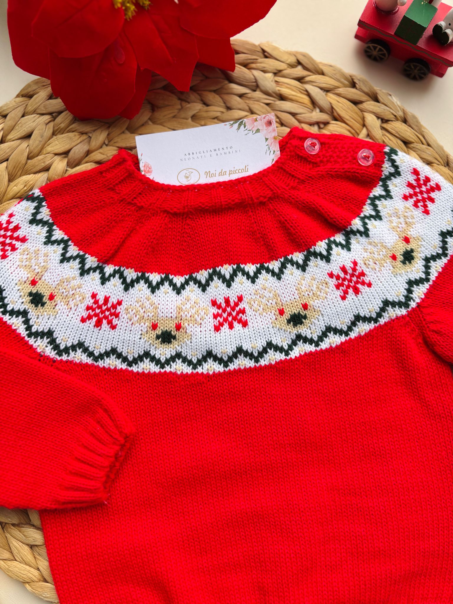 MAGLIONCINO NAVIDAD FILATO CALDO ROSSO - Noi da piccoli