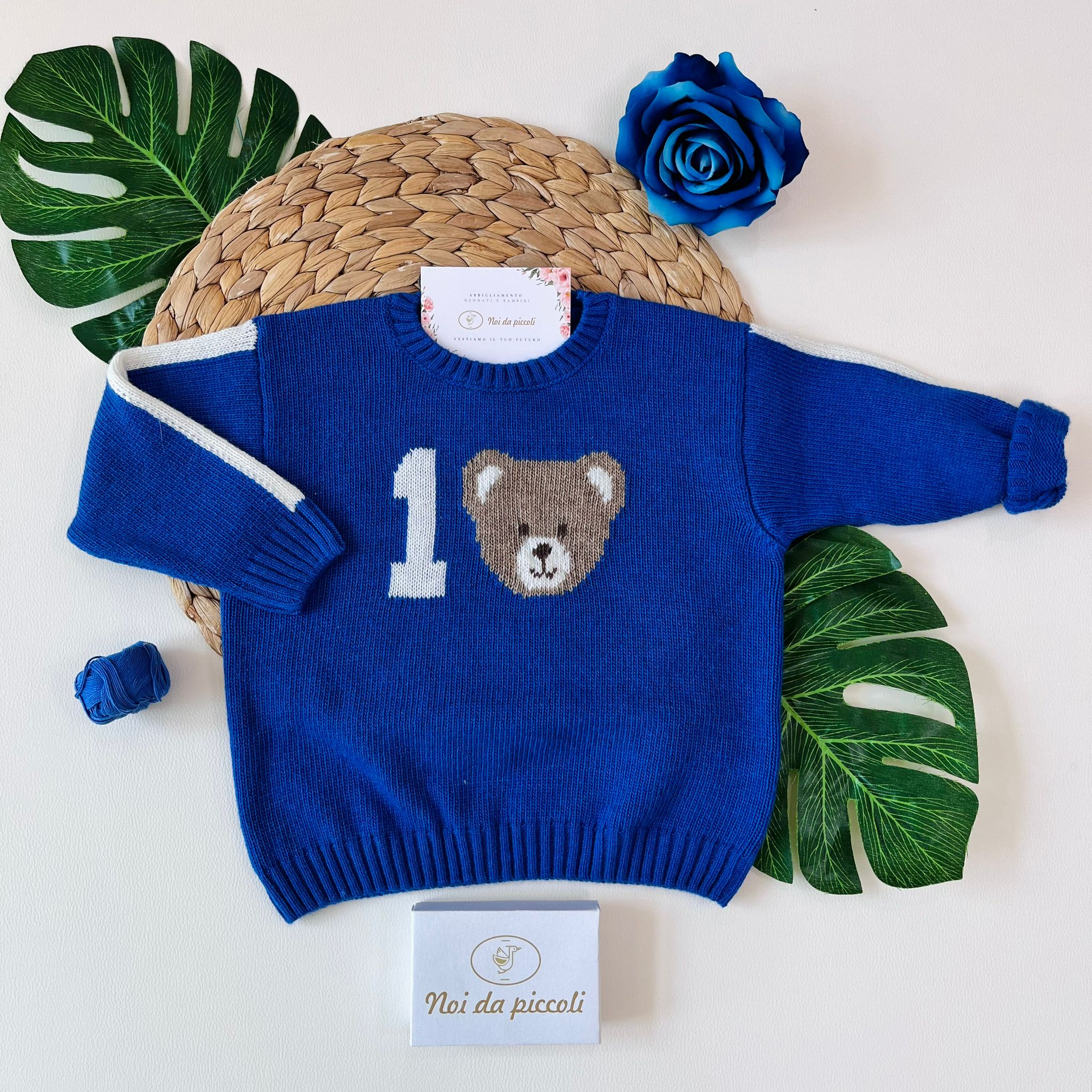 MAGLIONCINO ONE LANA E CASHMERE BLU - Noi da piccoli