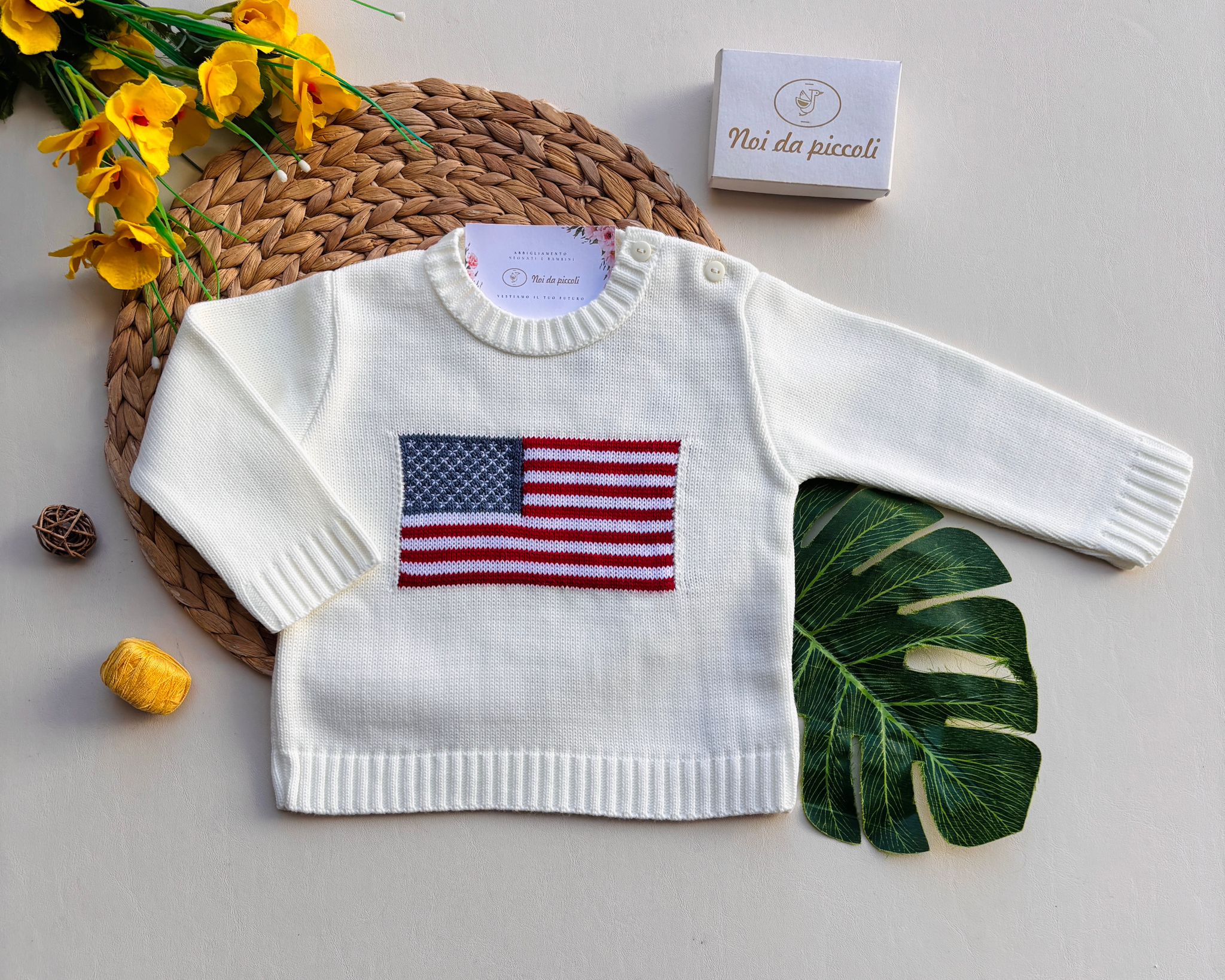 MAGLIONCINO U.S.A. FILATO CALDO PANNA - Noi da piccoli