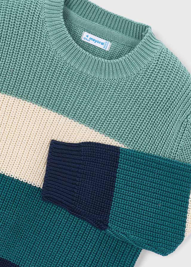 MAGLIONE A STRISCE IN FILATO CALDO VERDE - Noi da piccoli