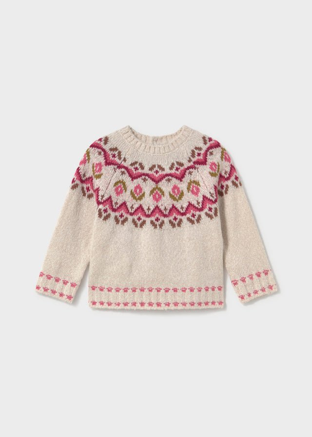 MAGLIONE BEIGE CON DECORAZIONI IN FILATO CALDO - Noi da piccoli