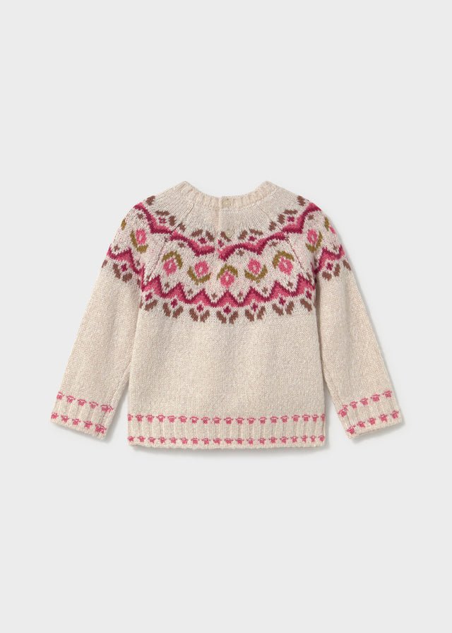 MAGLIONE BEIGE CON DECORAZIONI IN FILATO CALDO - Noi da piccoli