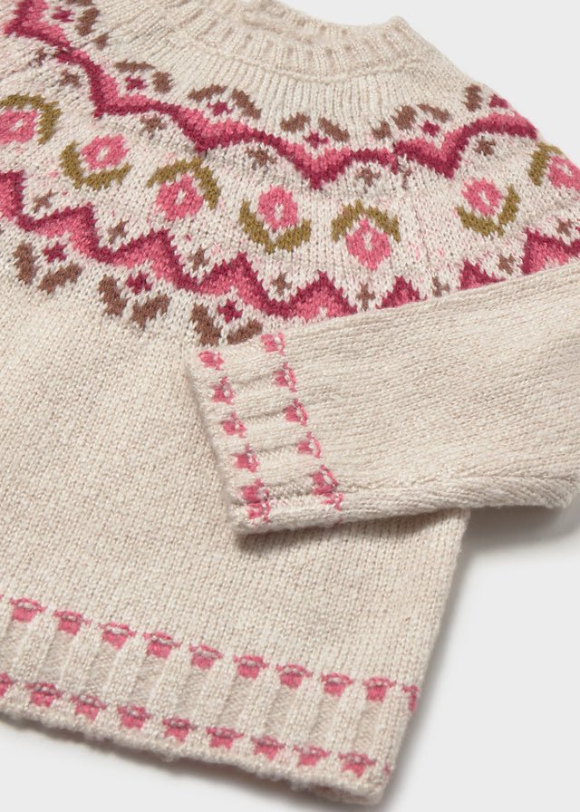 MAGLIONE BEIGE CON DECORAZIONI IN FILATO CALDO - Noi da piccoli