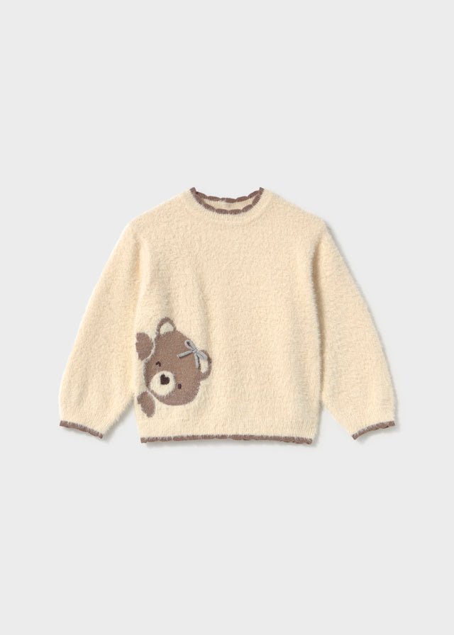 MAGLIONE IN FILATO CALDO BEIGE CON TEDDY - Noi da piccoli