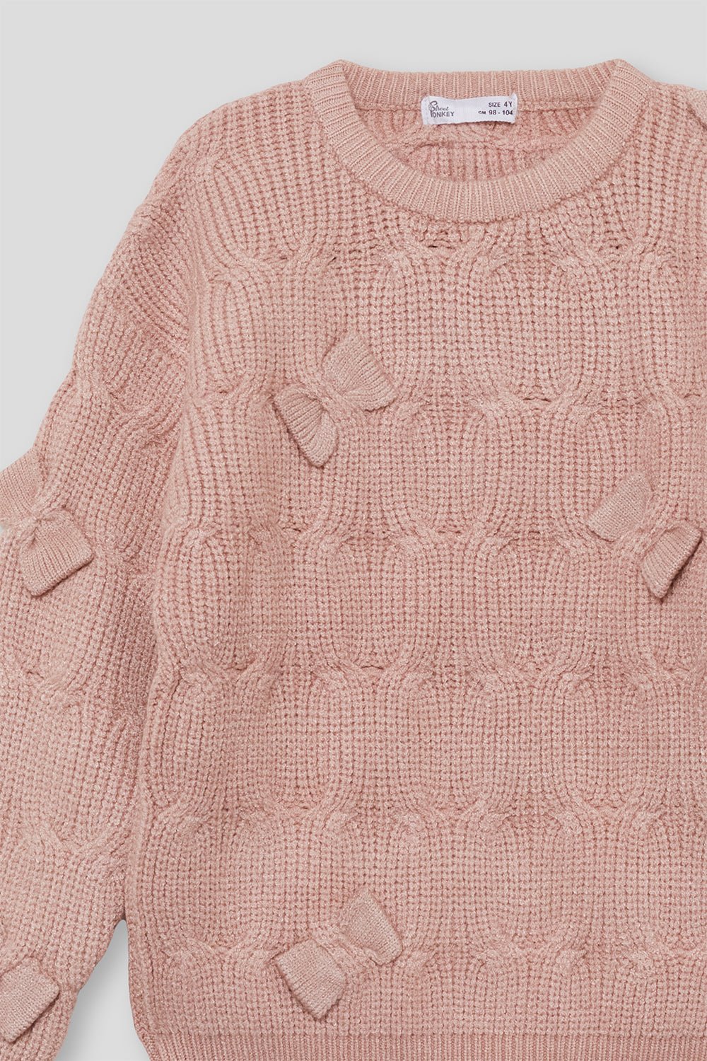 Maglione in Filato Caldo con Fiocchetti Rosa Street Monkey - Noi da piccoli