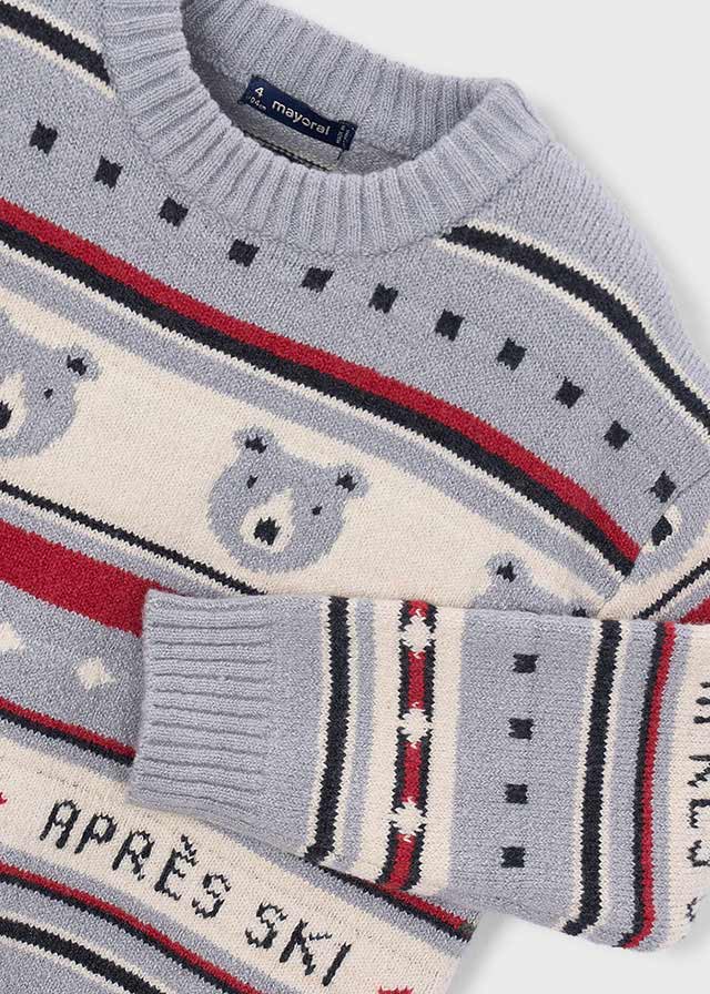 MAGLIONE IN FILATO CALDO GRIGIO STILE MONTANARO - Noi da piccoli