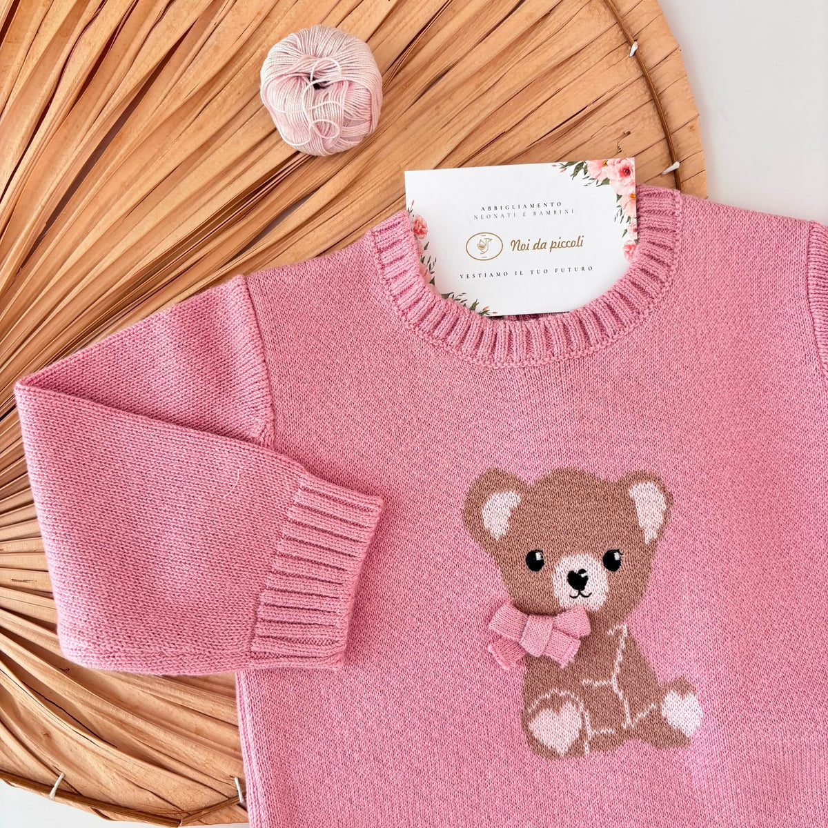 MAGLIONE IN FILATO CALDO ROSA - Noi da piccoli
