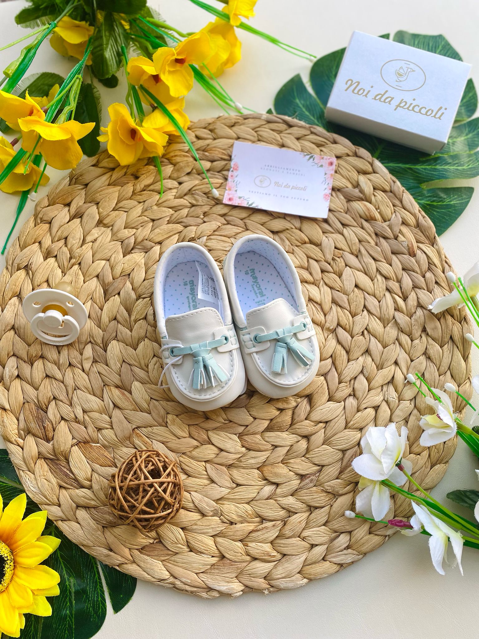 MOCASSINO BIANCO E VERDE - Noi da piccoli