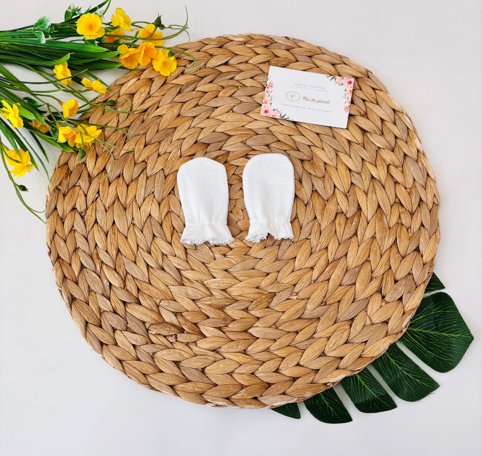 MUFFOLE IN COTONE BIANCO - Noi da piccoli