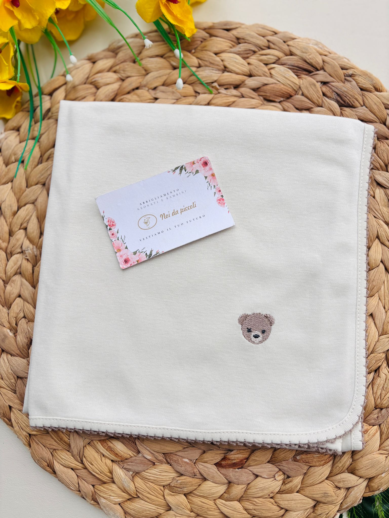 MUSSOLA 100 % COTONE BEIGE - Noi da piccoli