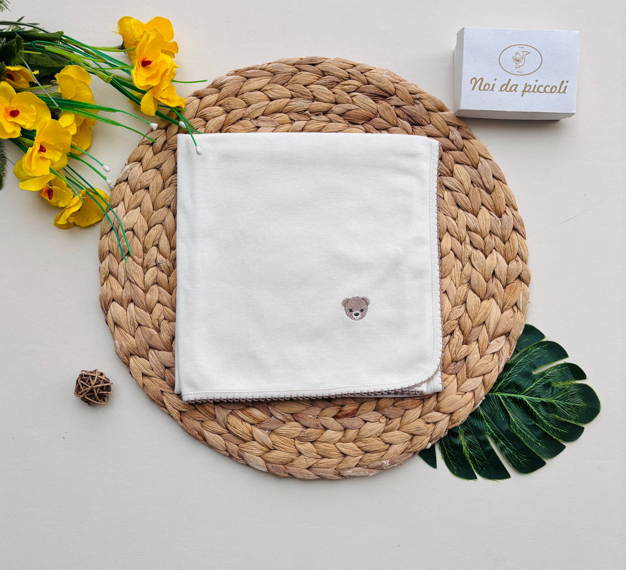 MUSSOLA 100 % COTONE BEIGE - Noi da piccoli