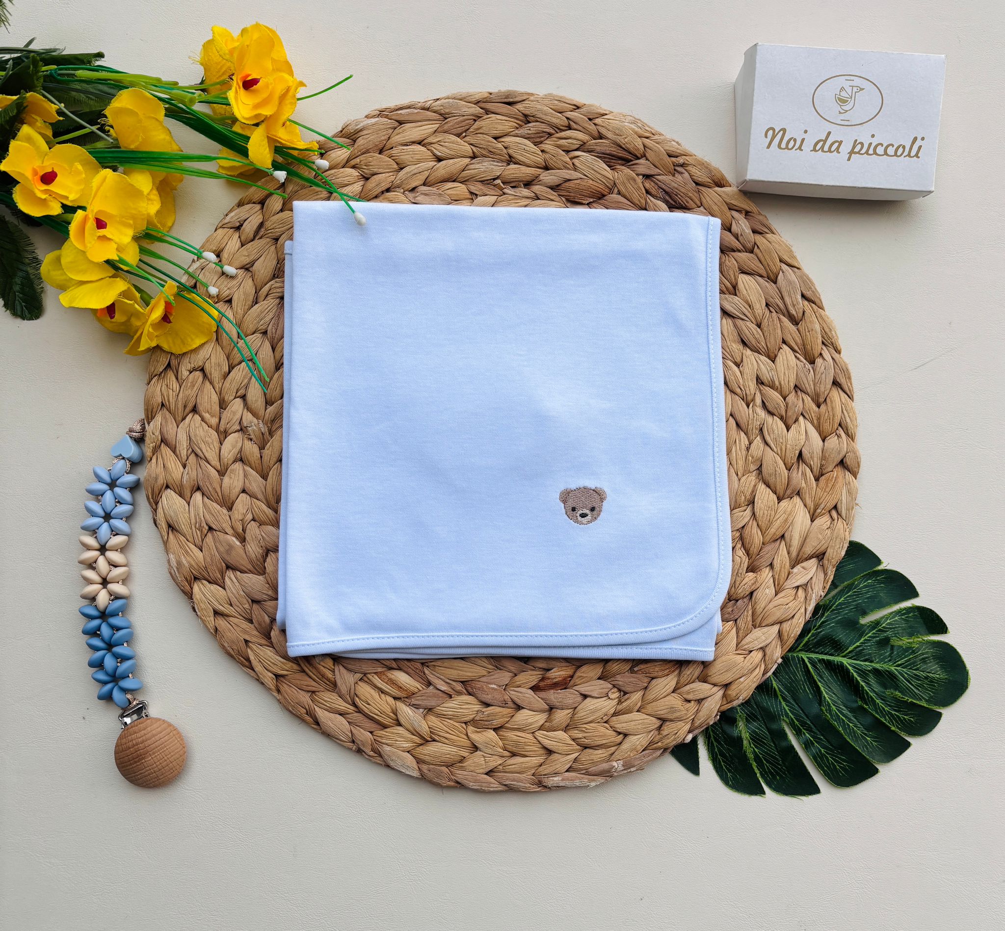 MUSSOLA 100 % COTONE CIELO - Noi da piccoli