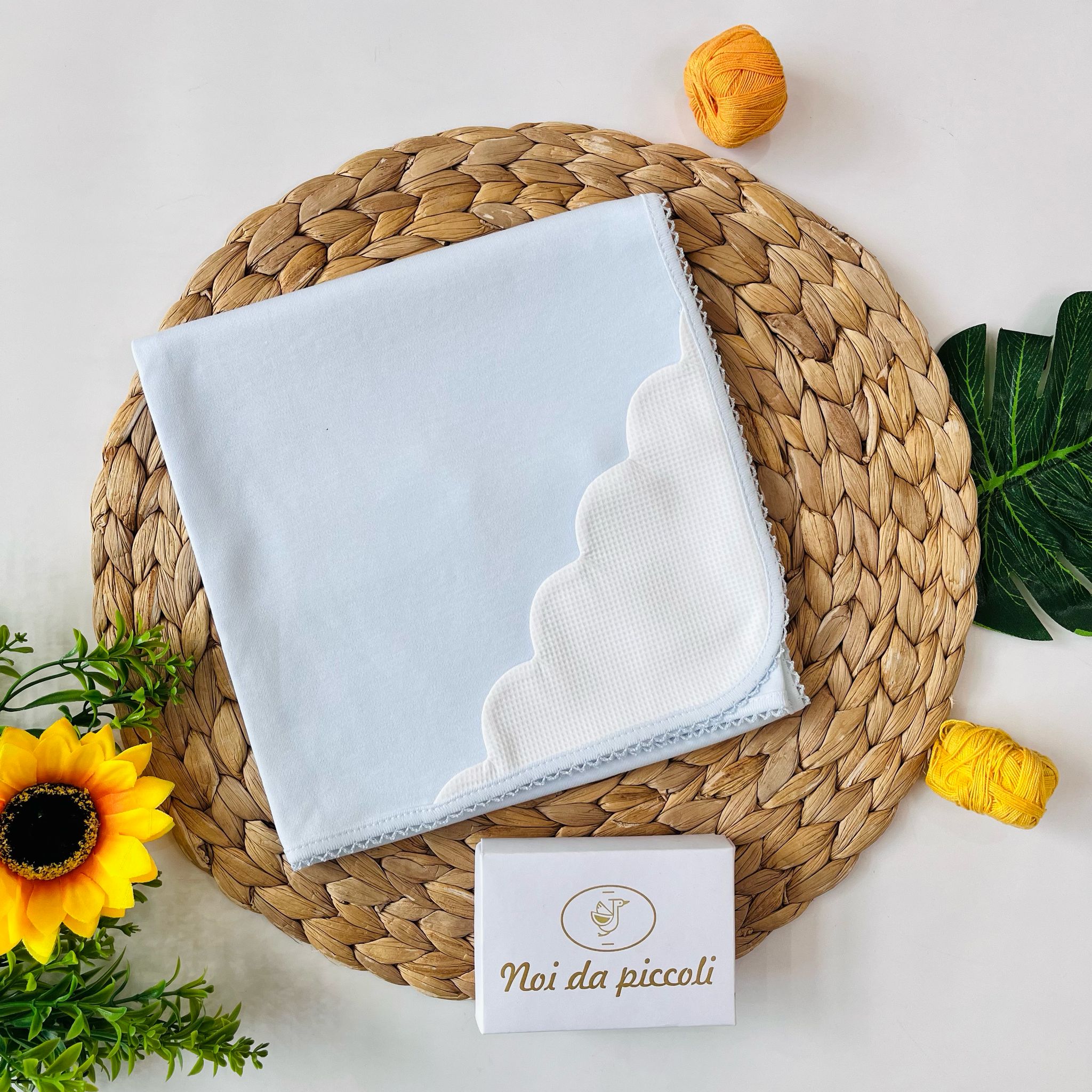 MUSSOLA 100 % COTONE CIELO NUVOLA - Noi da piccoli