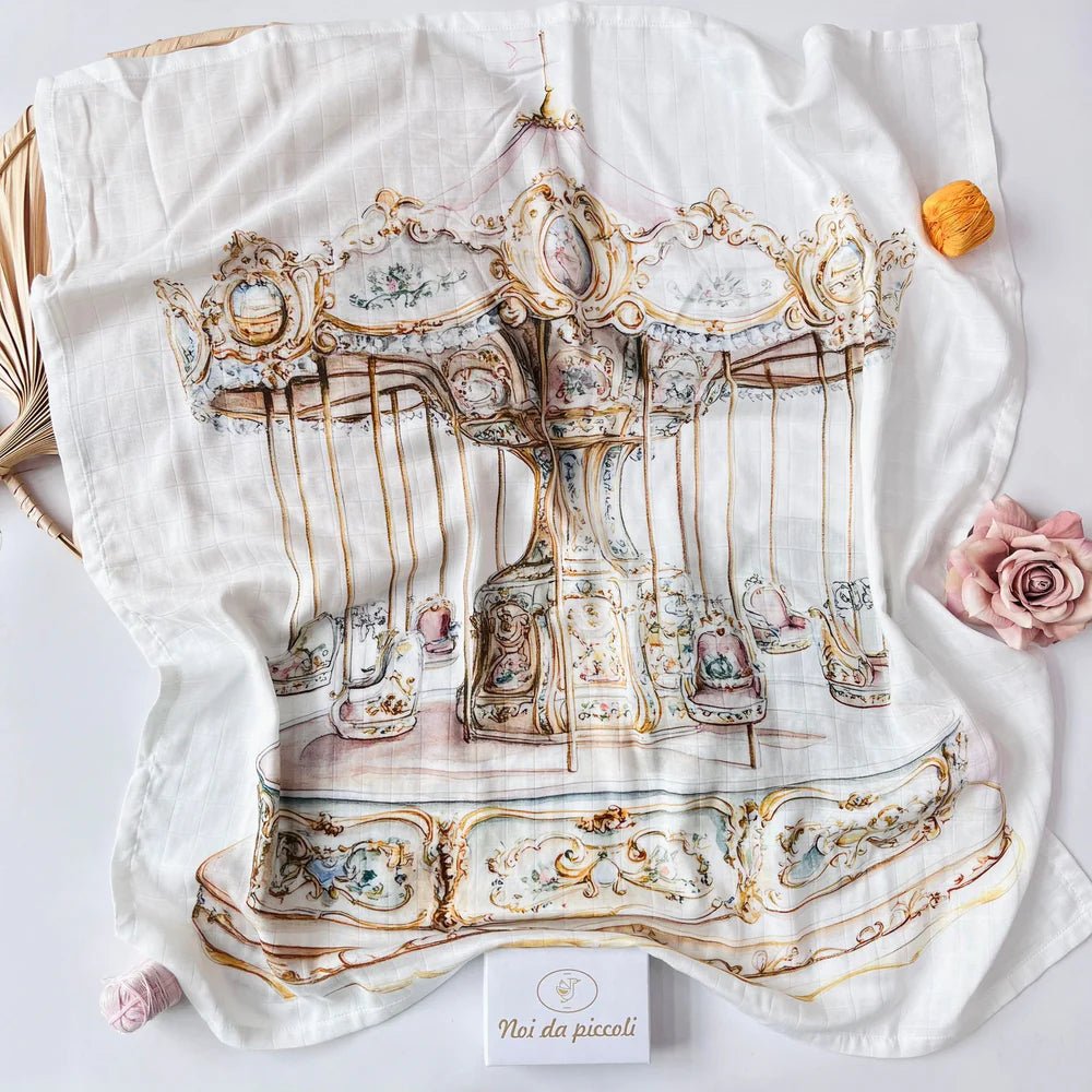 MUSSOLA CARILLON BAMBOO 110X110CM ROSA - Noi da piccoli