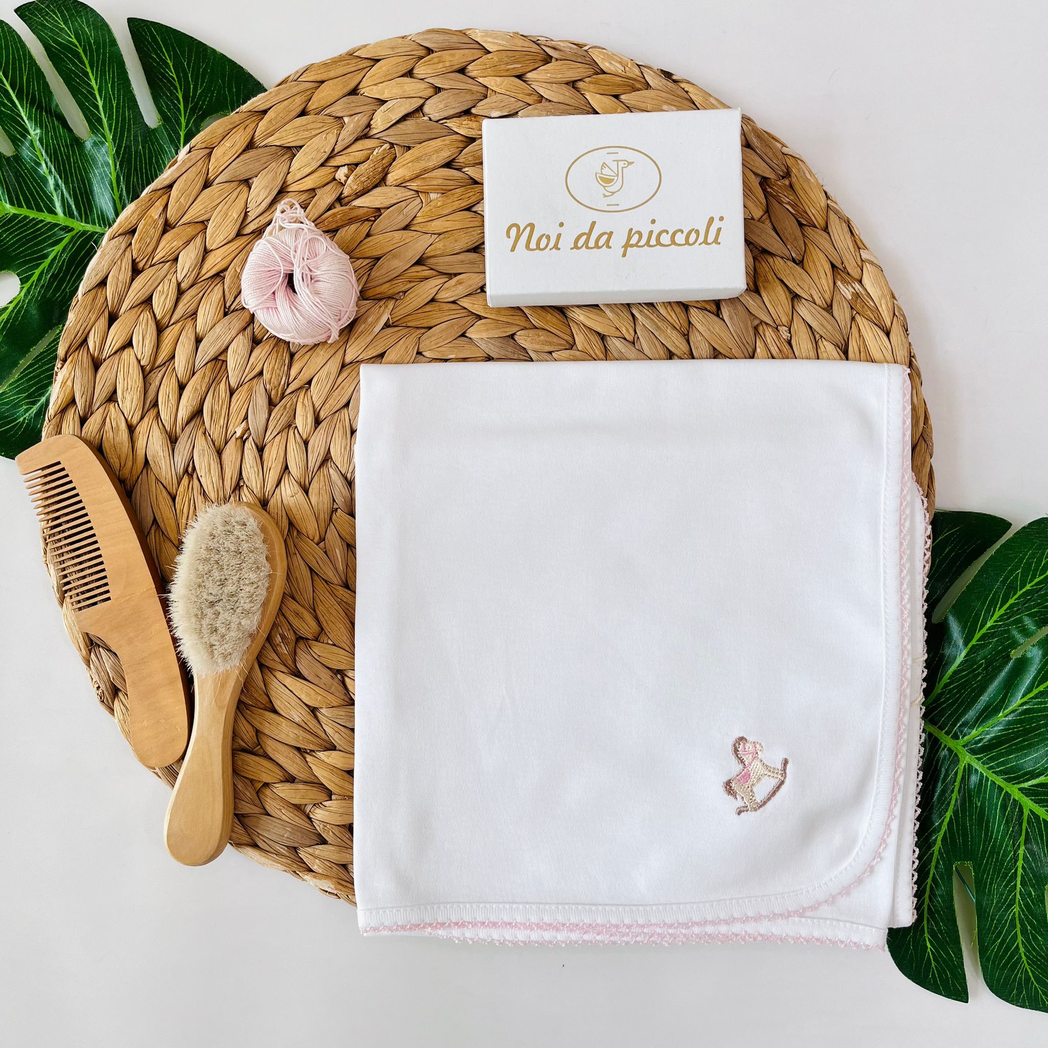 MUSSOLA CAVALLUCCIO 100 % COTONE BIANCO - Noi da piccoli