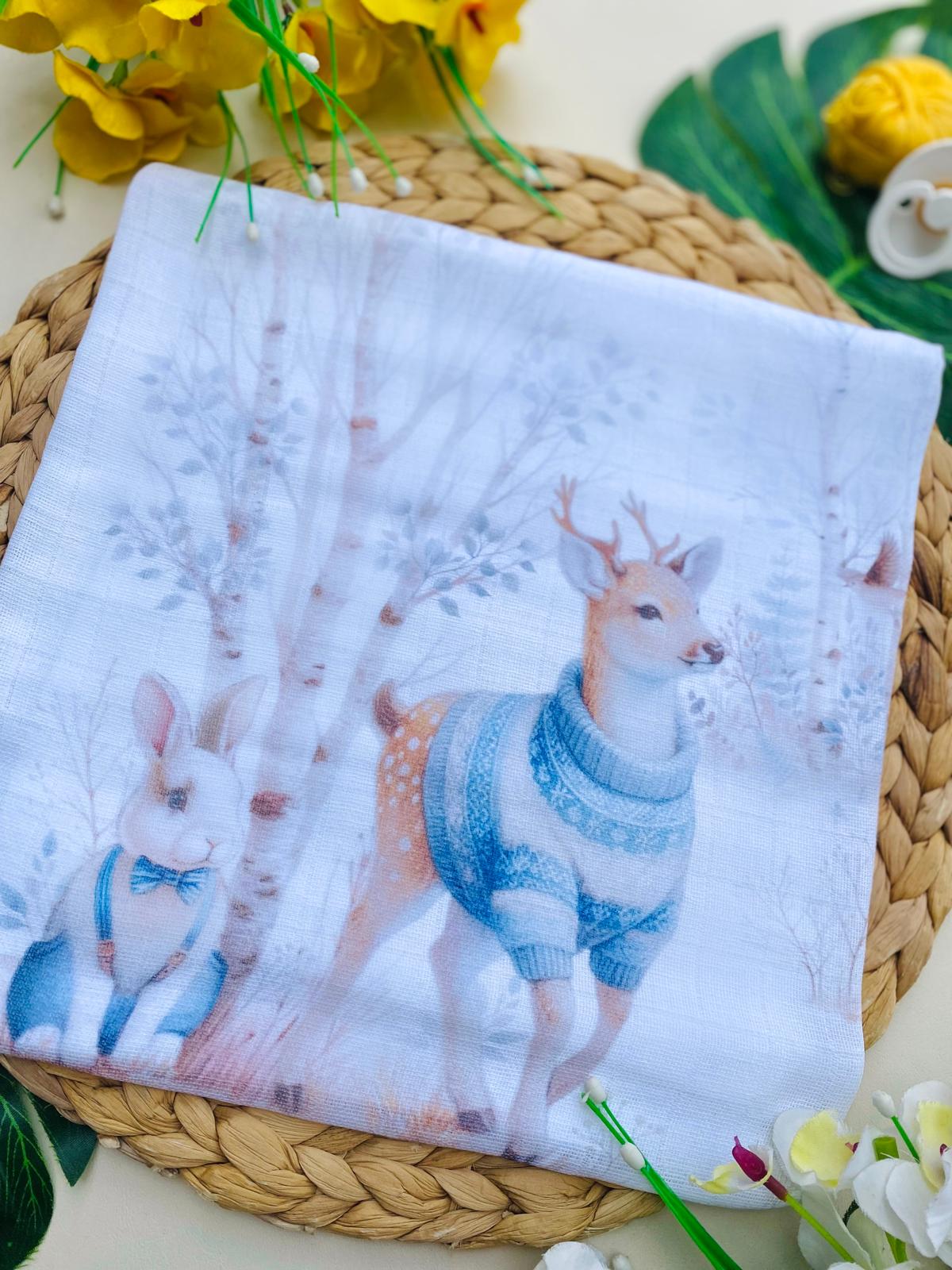 MUSSOLA Cotone BIANCO - CIELO - Noi da piccoli