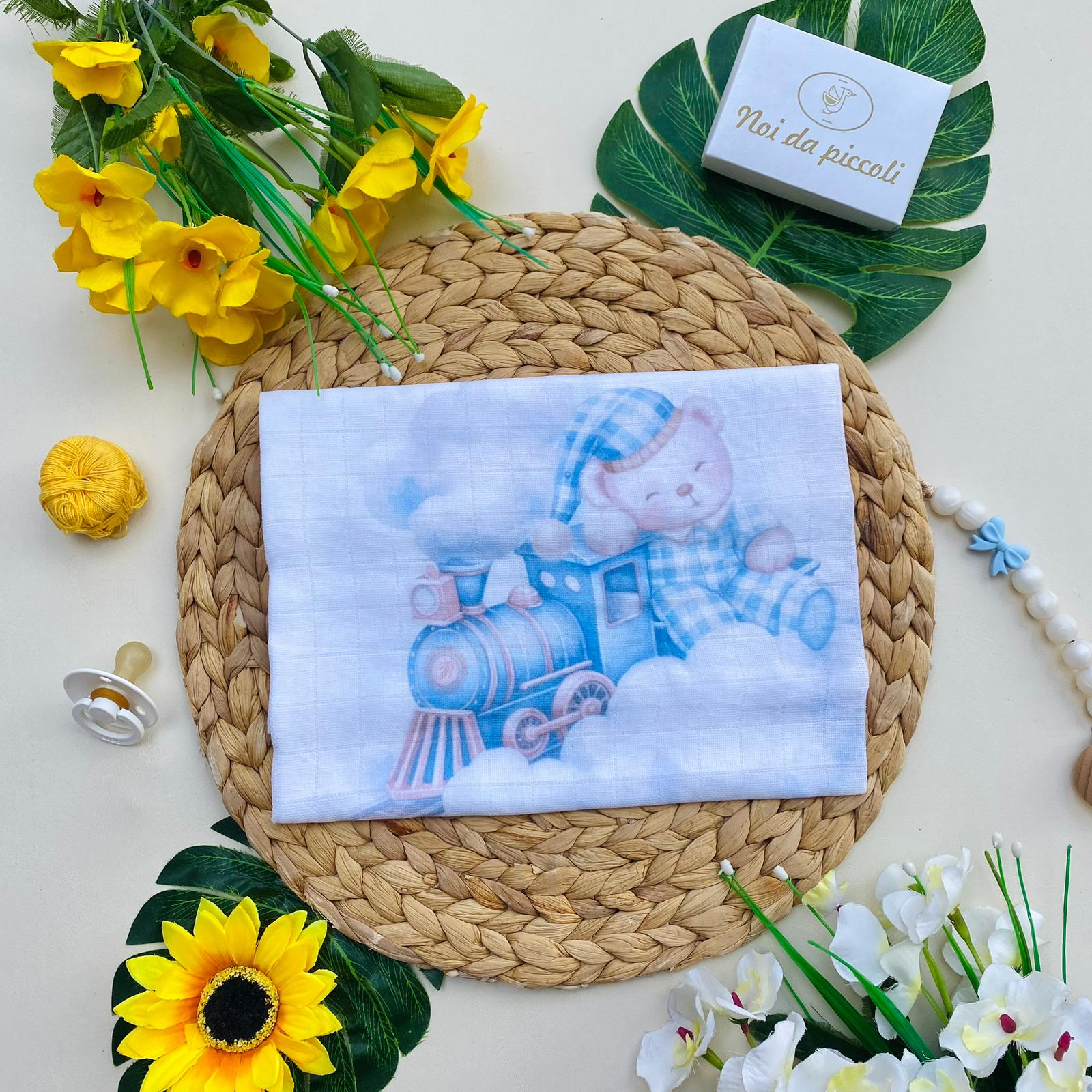 MUSSOLA Cotone BIANCO - CIELO - Noi da piccoli