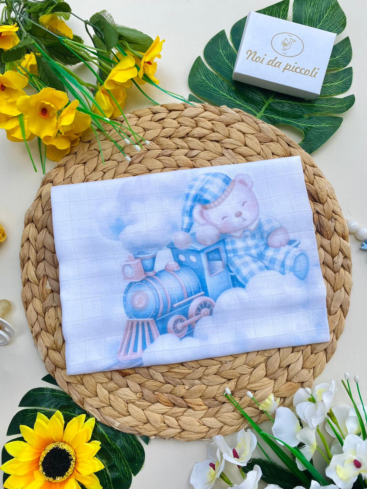 MUSSOLA Cotone BIANCO - CIELO - Noi da piccoli