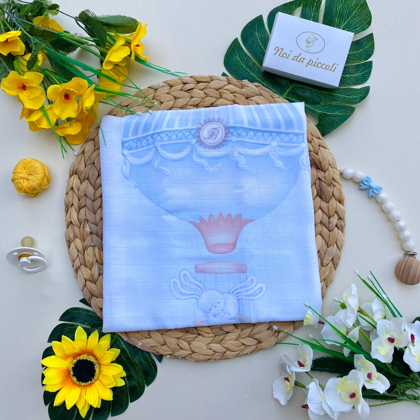 MUSSOLA Cotone BIANCO - CIELO - Noi da piccoli