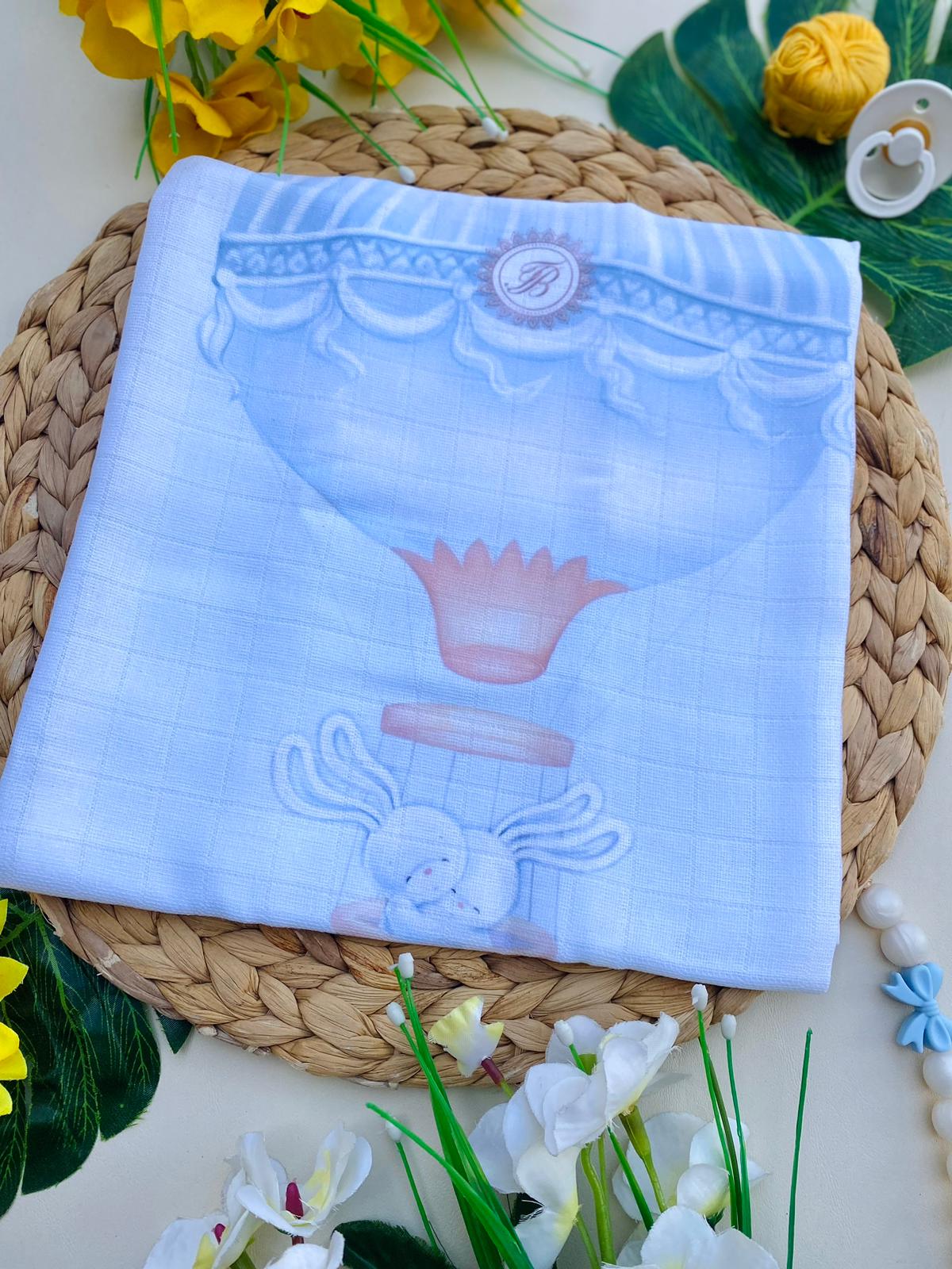 MUSSOLA Cotone BIANCO - CIELO - Noi da piccoli