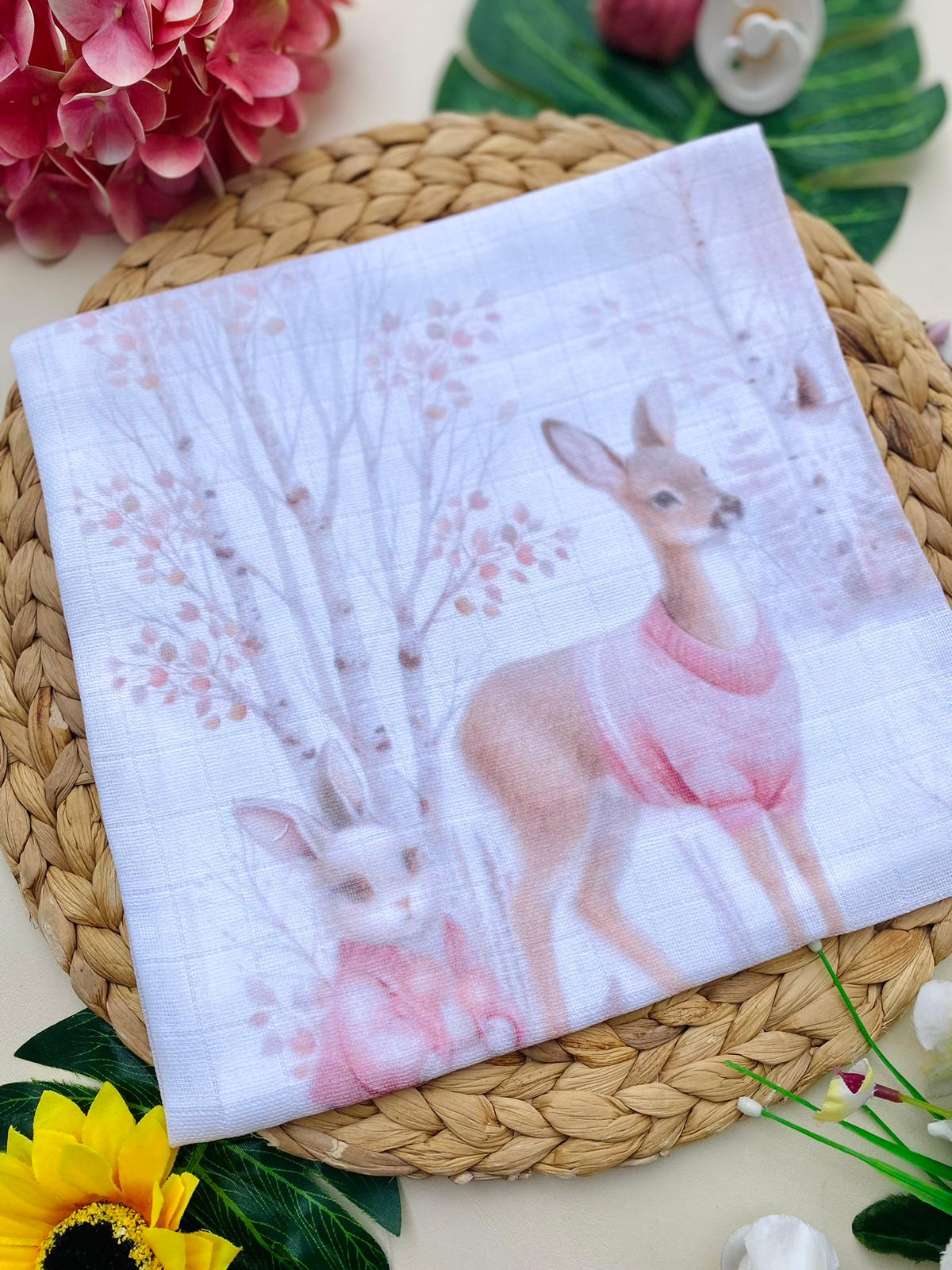 MUSSOLA Cotone bianco - rosa - Noi da piccoli