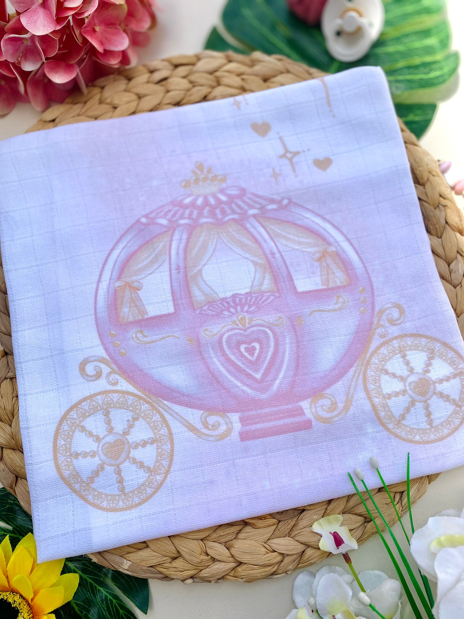 MUSSOLA Cotone bianco - rosa - Noi da piccoli