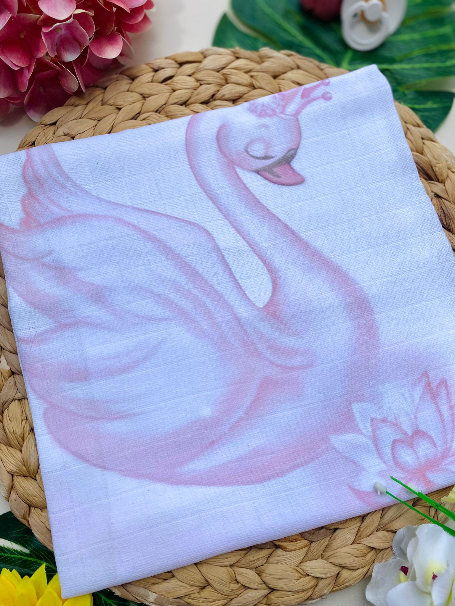 MUSSOLA Cotone bianco - rosa - Noi da piccoli