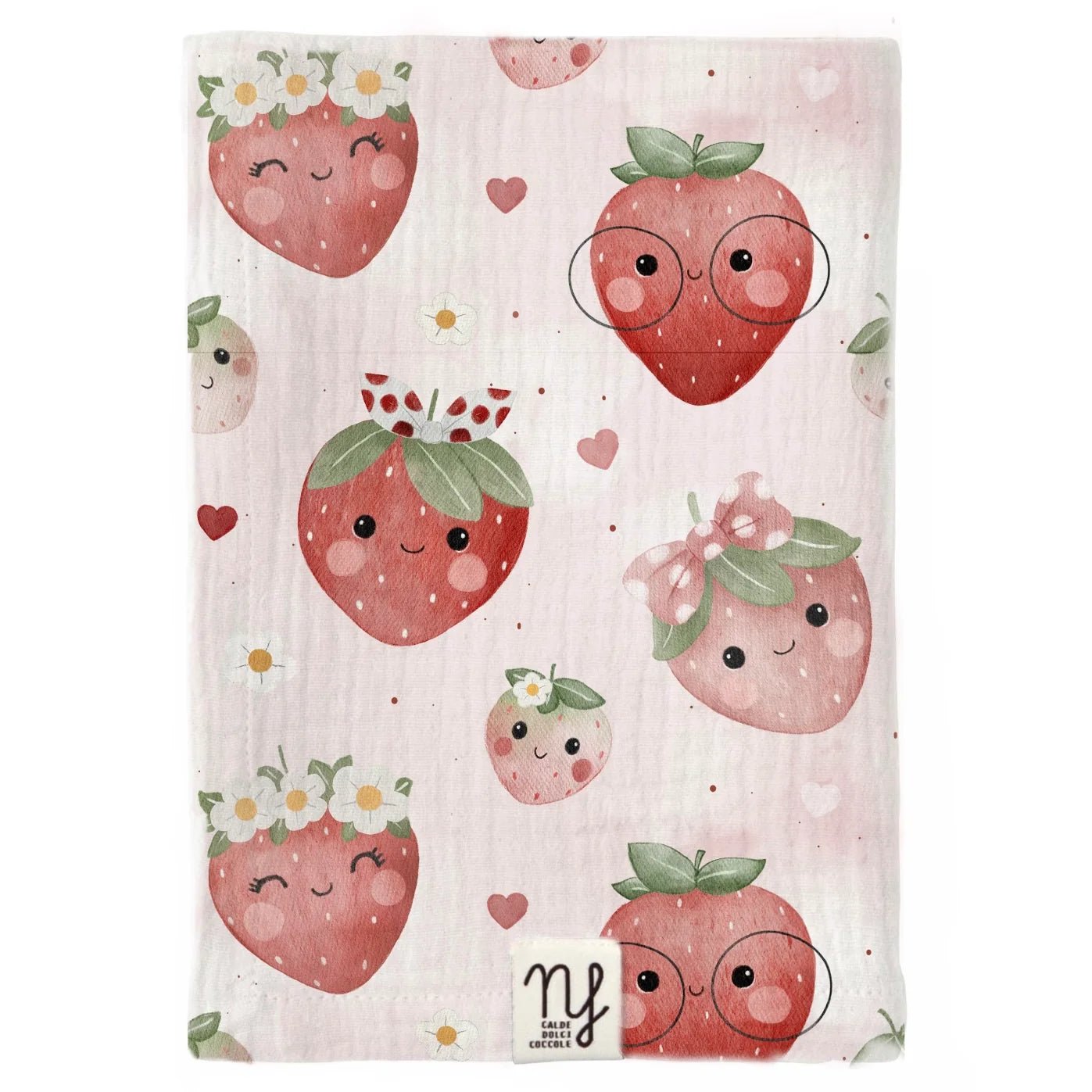 MUSSOLA GARZA DI COTONE BIANCO FRAGOLA - Noi da piccoli