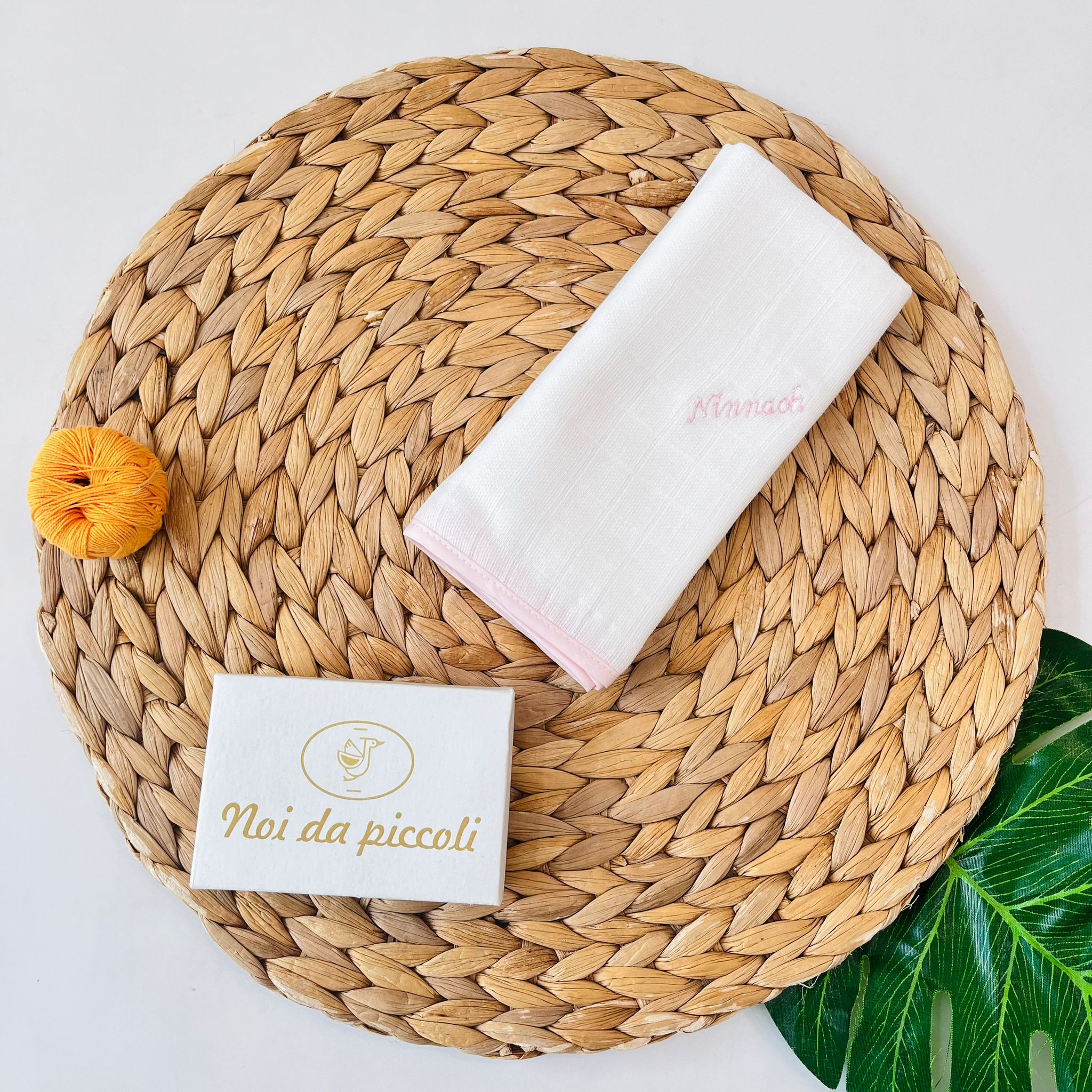 MUSSOLA GARZA DI COTONE BIANCO ROSA - Noi da piccoli