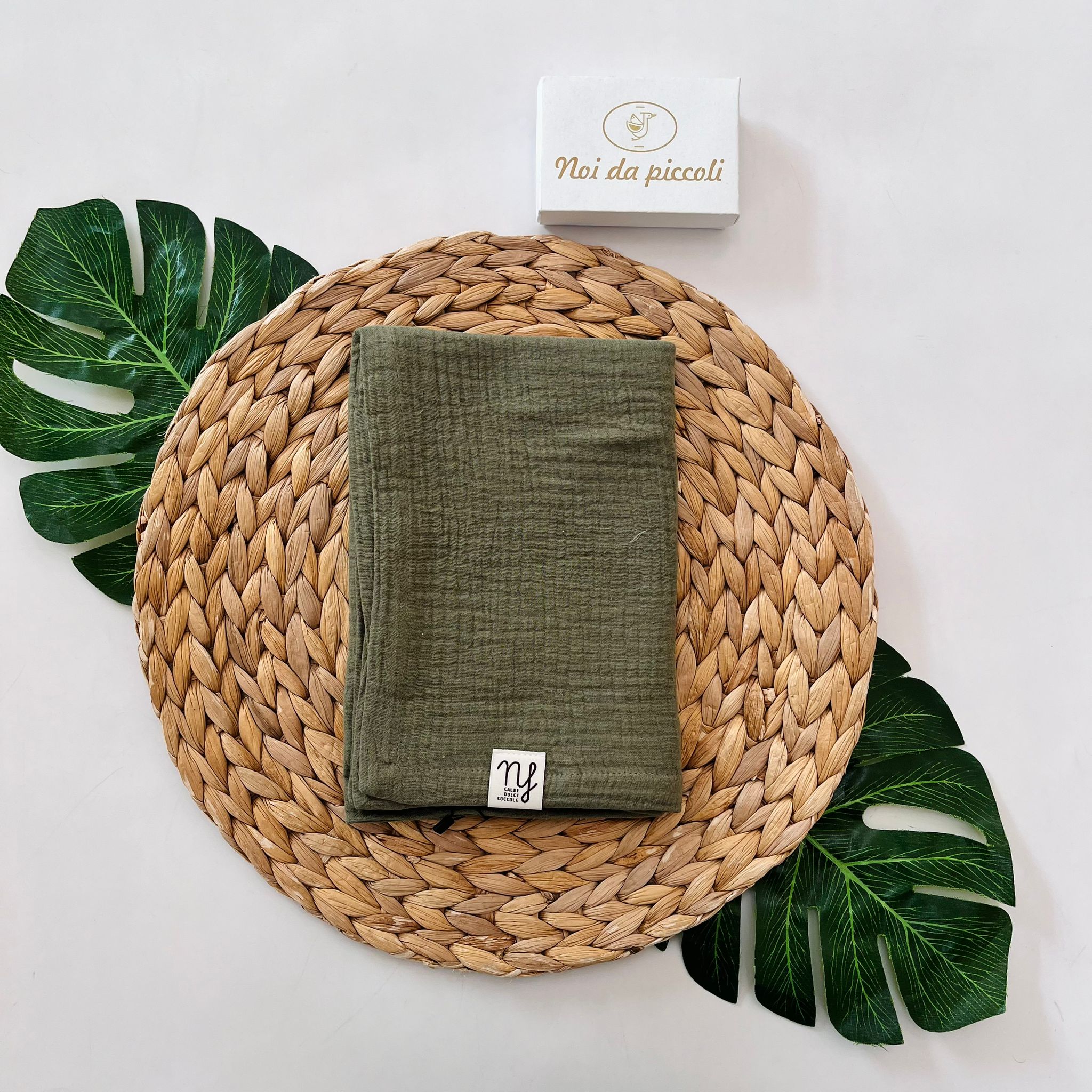 MUSSOLA GARZA DI COTONE VERDE ERBA - Noi da piccoli