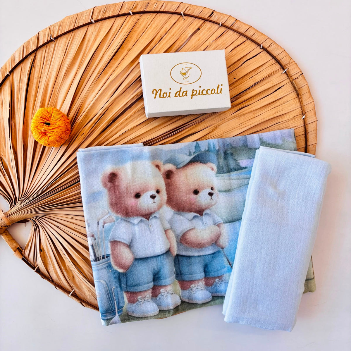 MUSSOLA in cotone con orsetti golf CIELO - Noi da piccoli