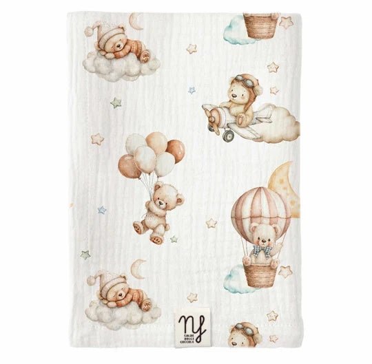 Mussola Orsetto Dolce Volare Bianco Latte - Noi da piccoli
