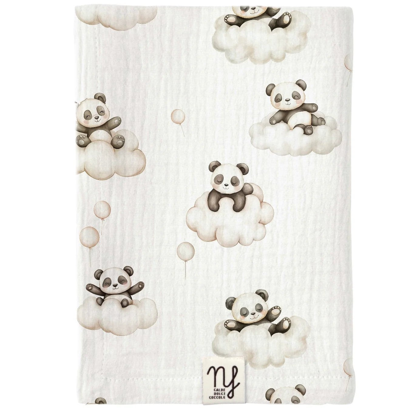 MUSSOLA PANDA GARZA DI COTONE PANNA - Noi da piccoli