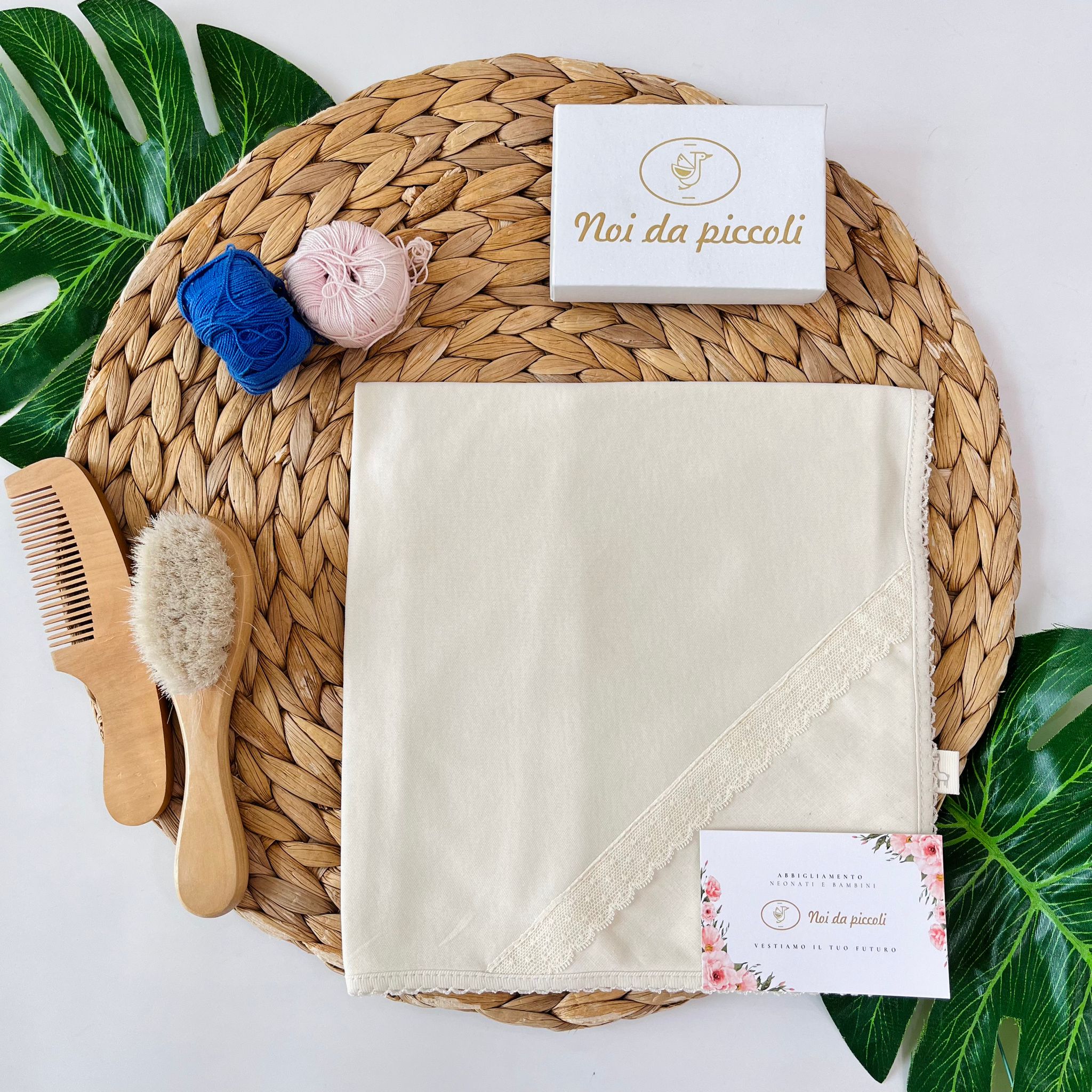 MUSSOLA PIZZO 100 % COTONE BEIGE - Noi da piccoli