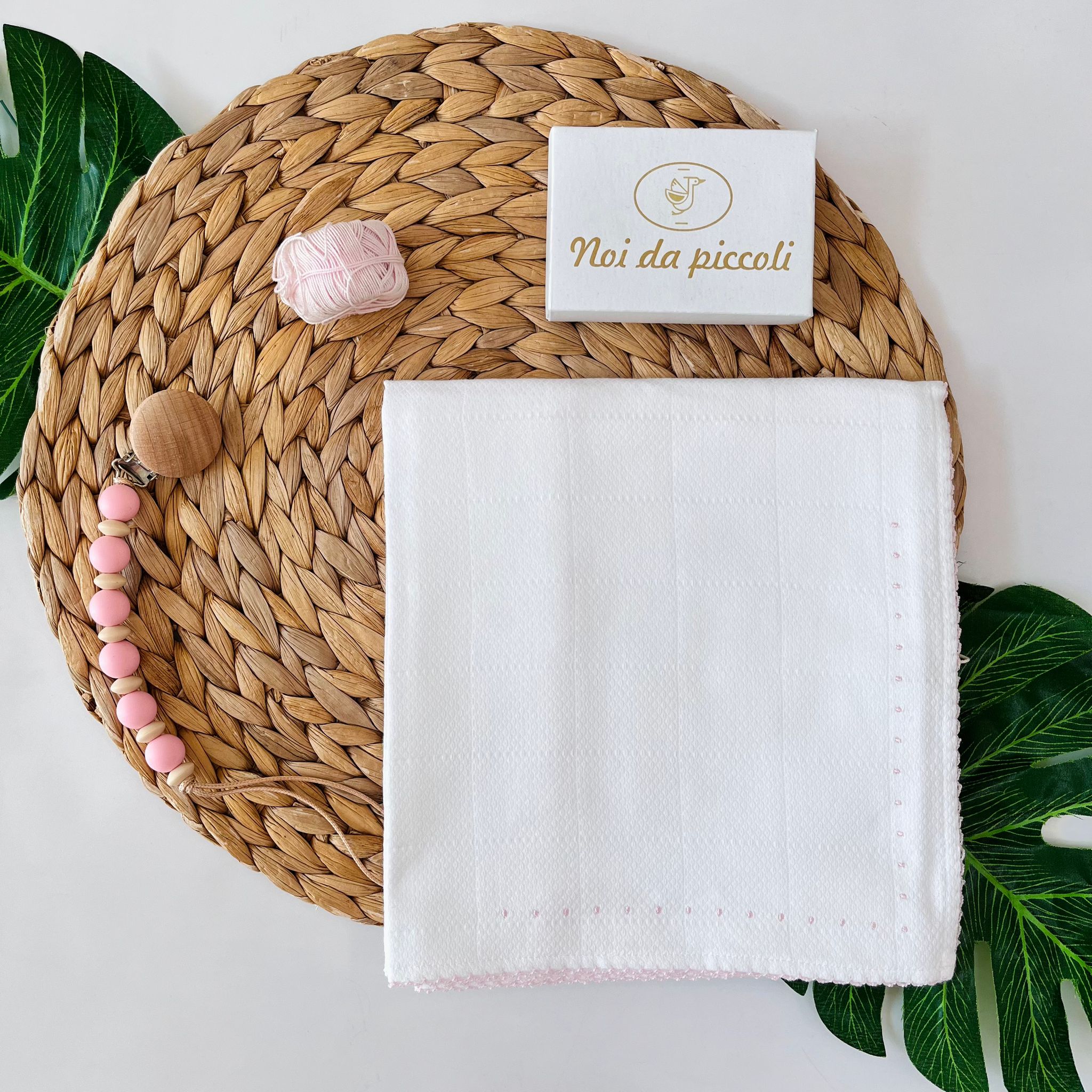 MUSSOLA PUNTINATA 100 % COTONE ROSA - Noi da piccoli