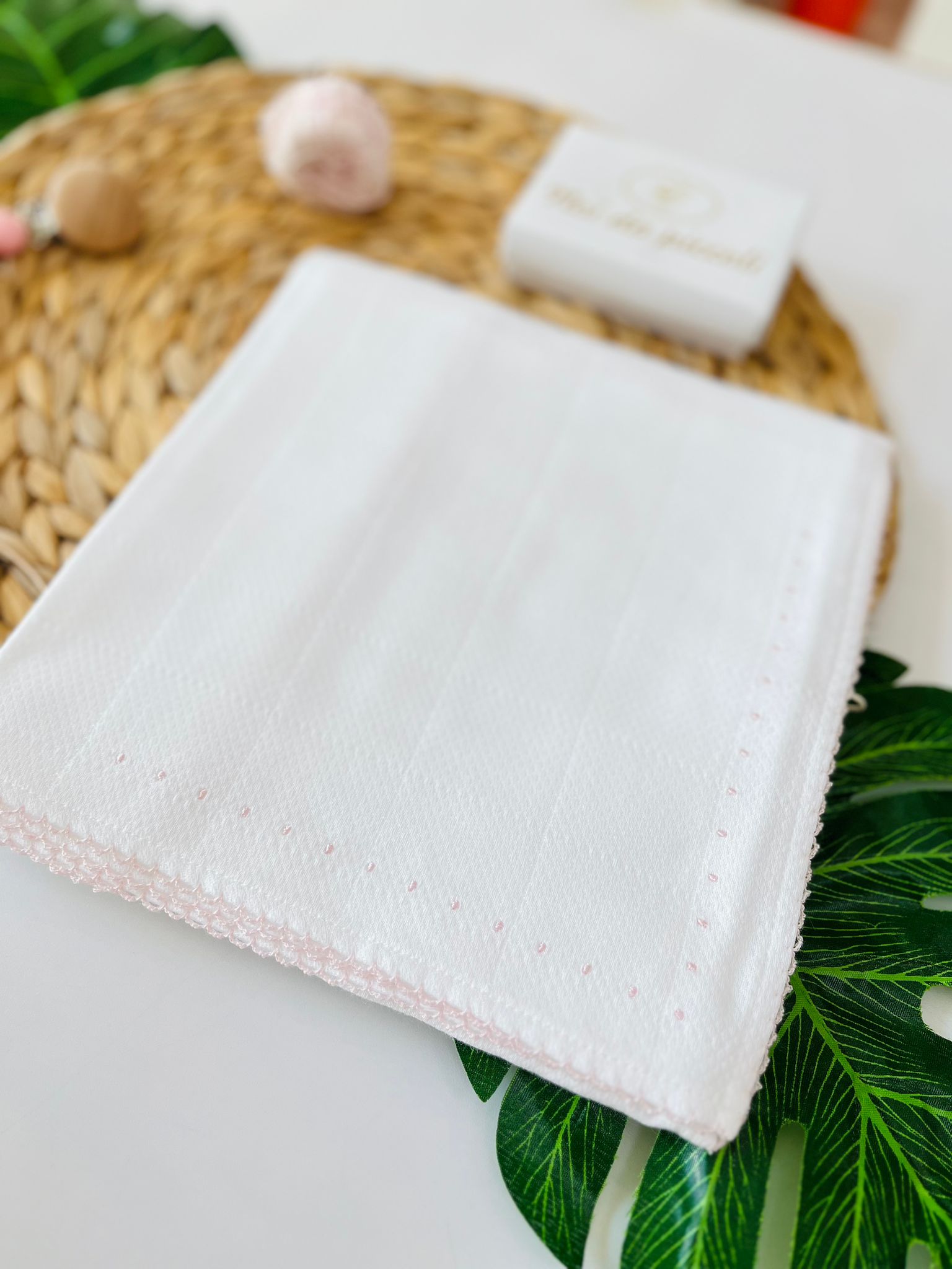 MUSSOLA PUNTINATA 100 % COTONE ROSA - Noi da piccoli