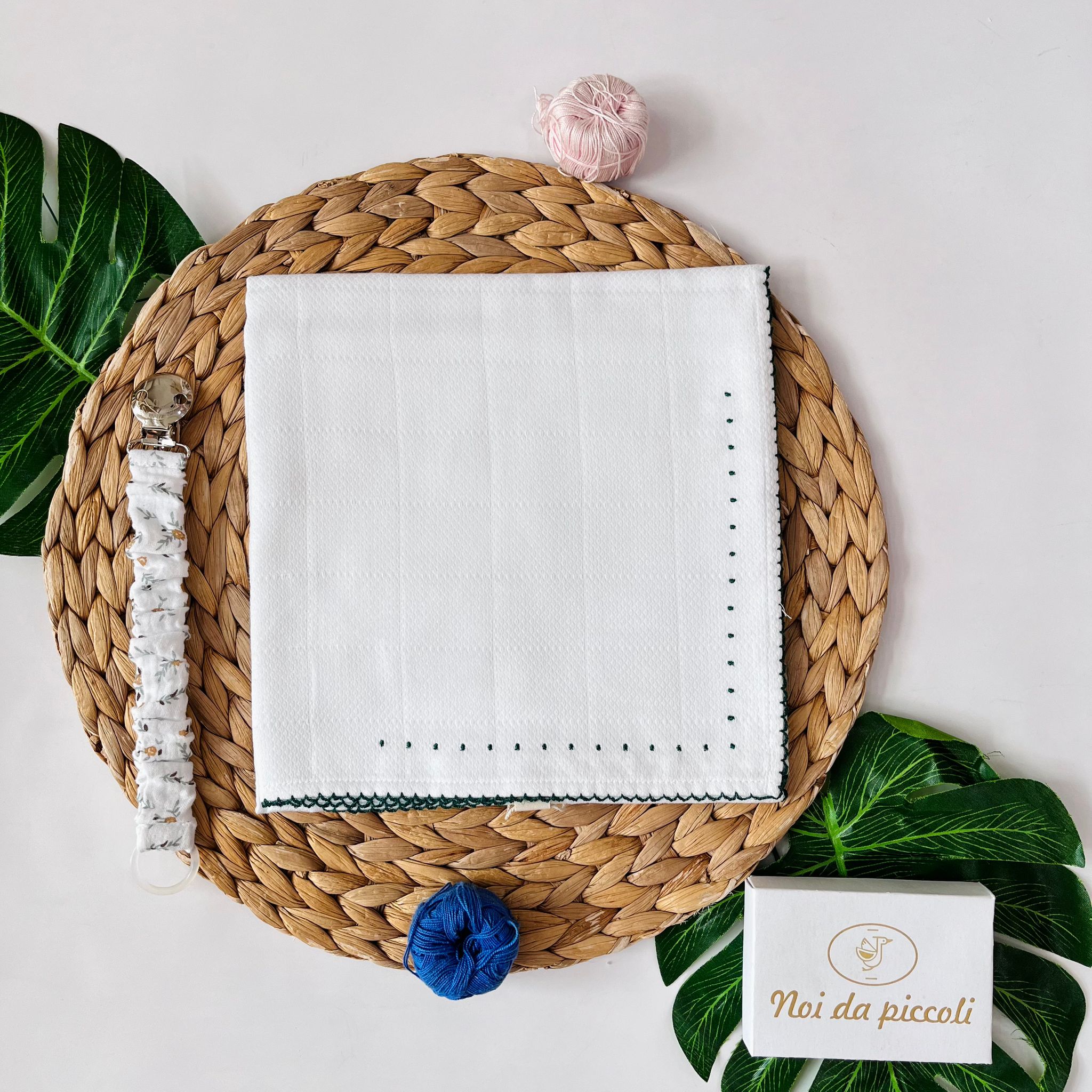 MUSSOLA PUNTINATA 100 % COTONE VERDE - Noi da piccoli